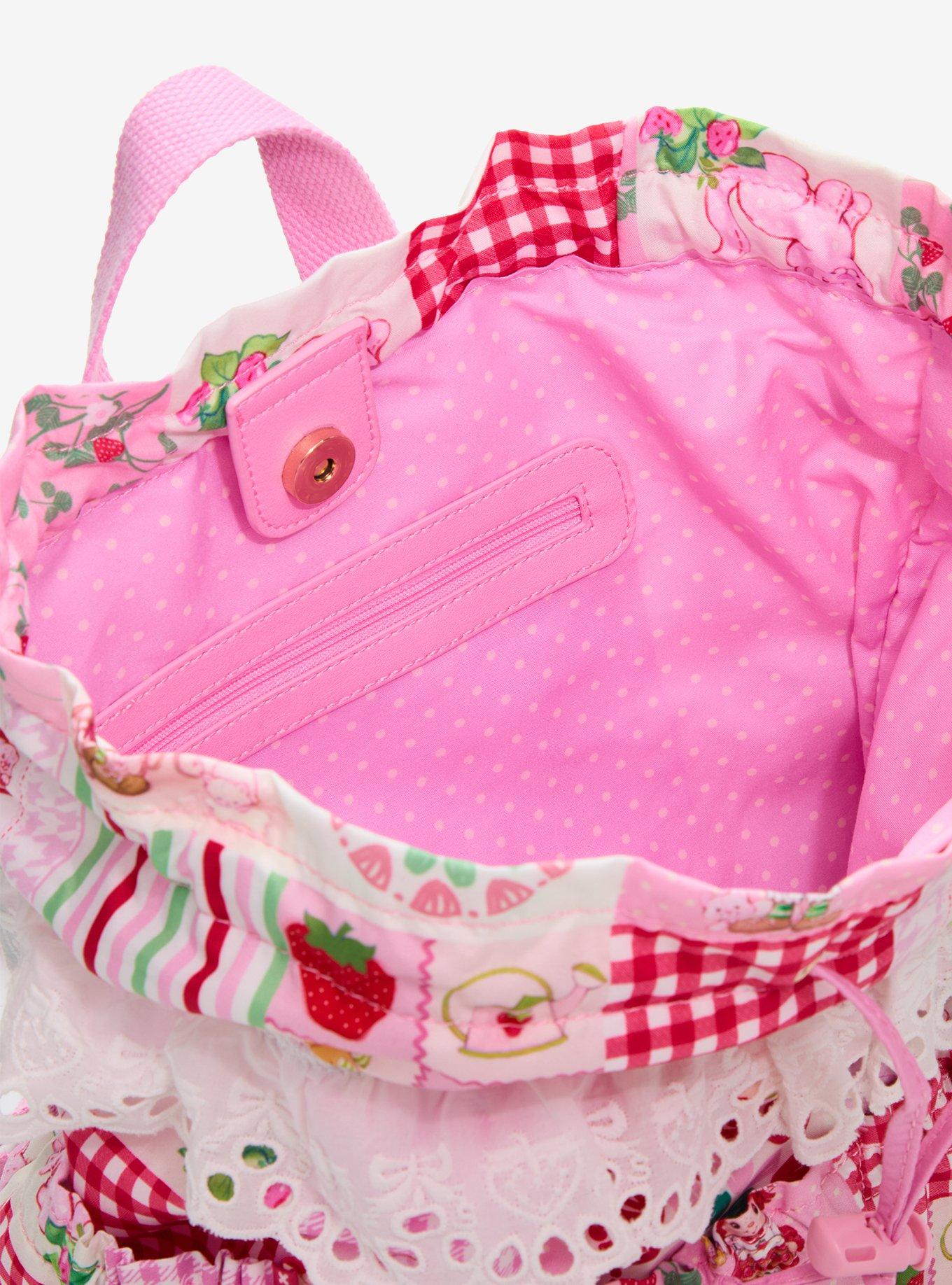 Strawberry Shortcake Patchwork Drawstring Mini Backpack - BoxLunch Exclusive, , alternate