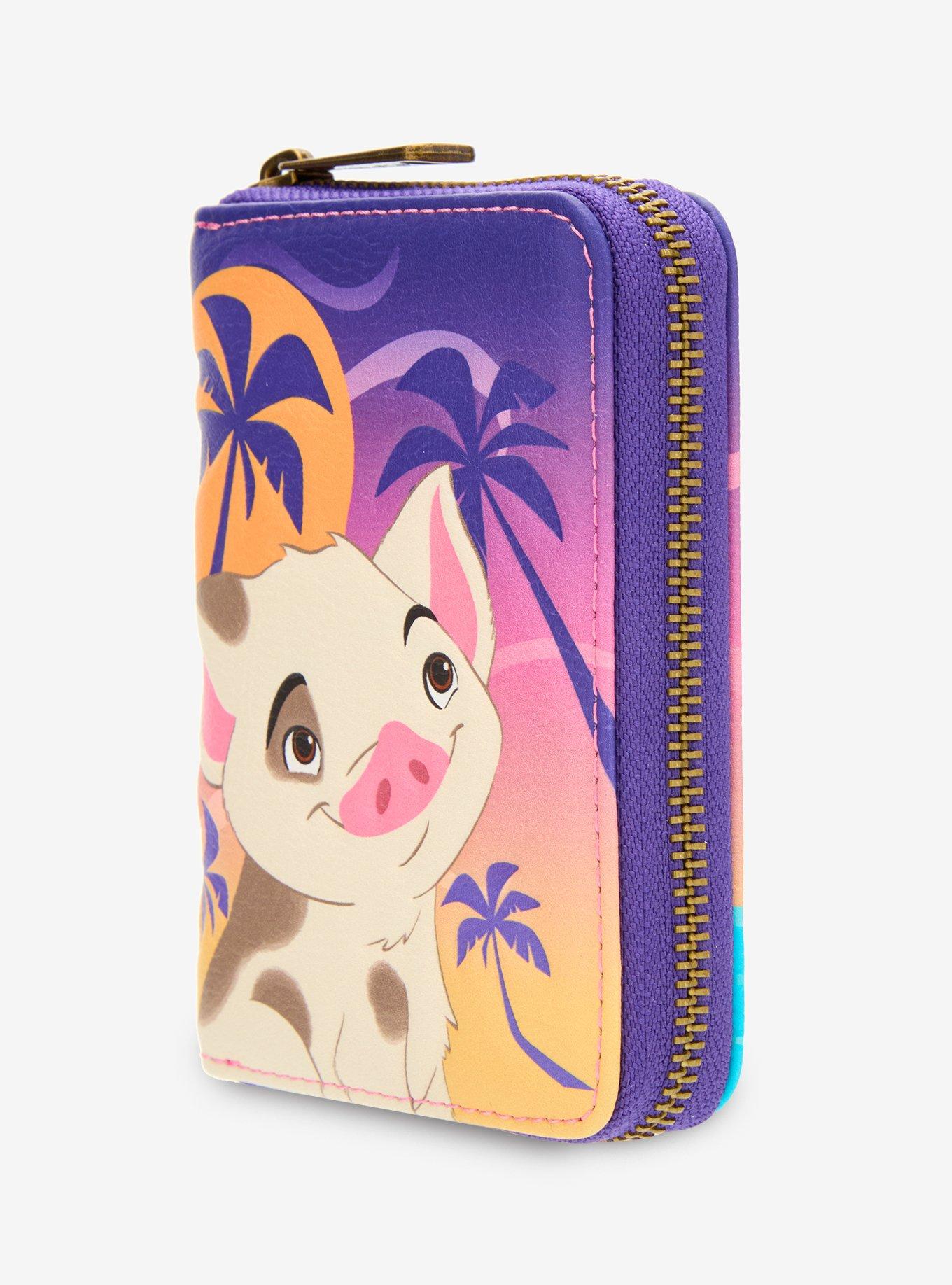 Loungefly Disney Moana Pua & Hei Hei Sunset Small Zip Wallet - BoxLunch Exclusive, , hi-res