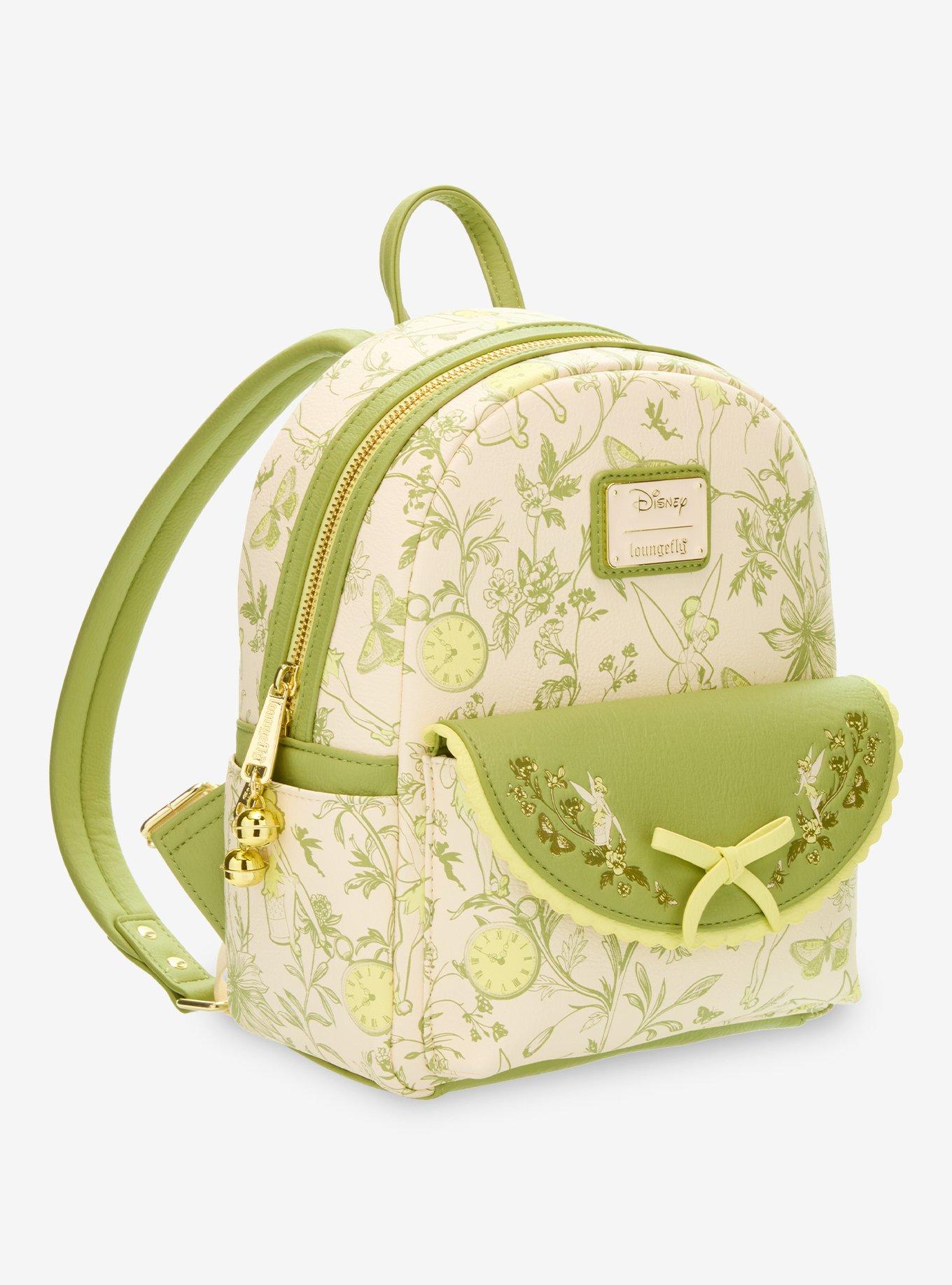 Loungefly Disney Peter Pan Tinker Bell Floral Allover Print Mini Backpack - BoxLunch Exclusive, , hi-res