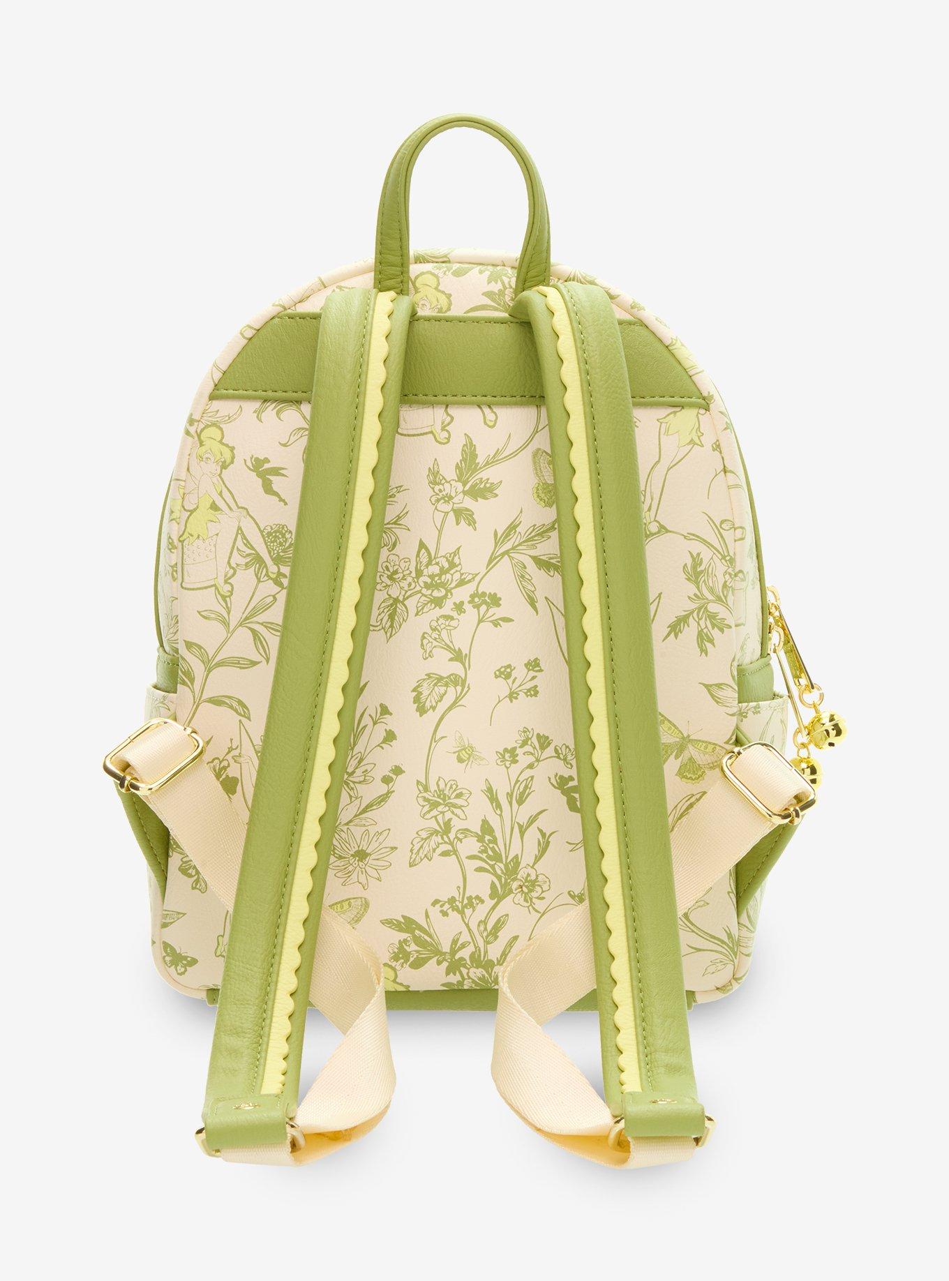 Loungefly Disney Peter Pan Tinker Bell Floral Allover Print Mini Backpack - BoxLunch Exclusive, , alternate