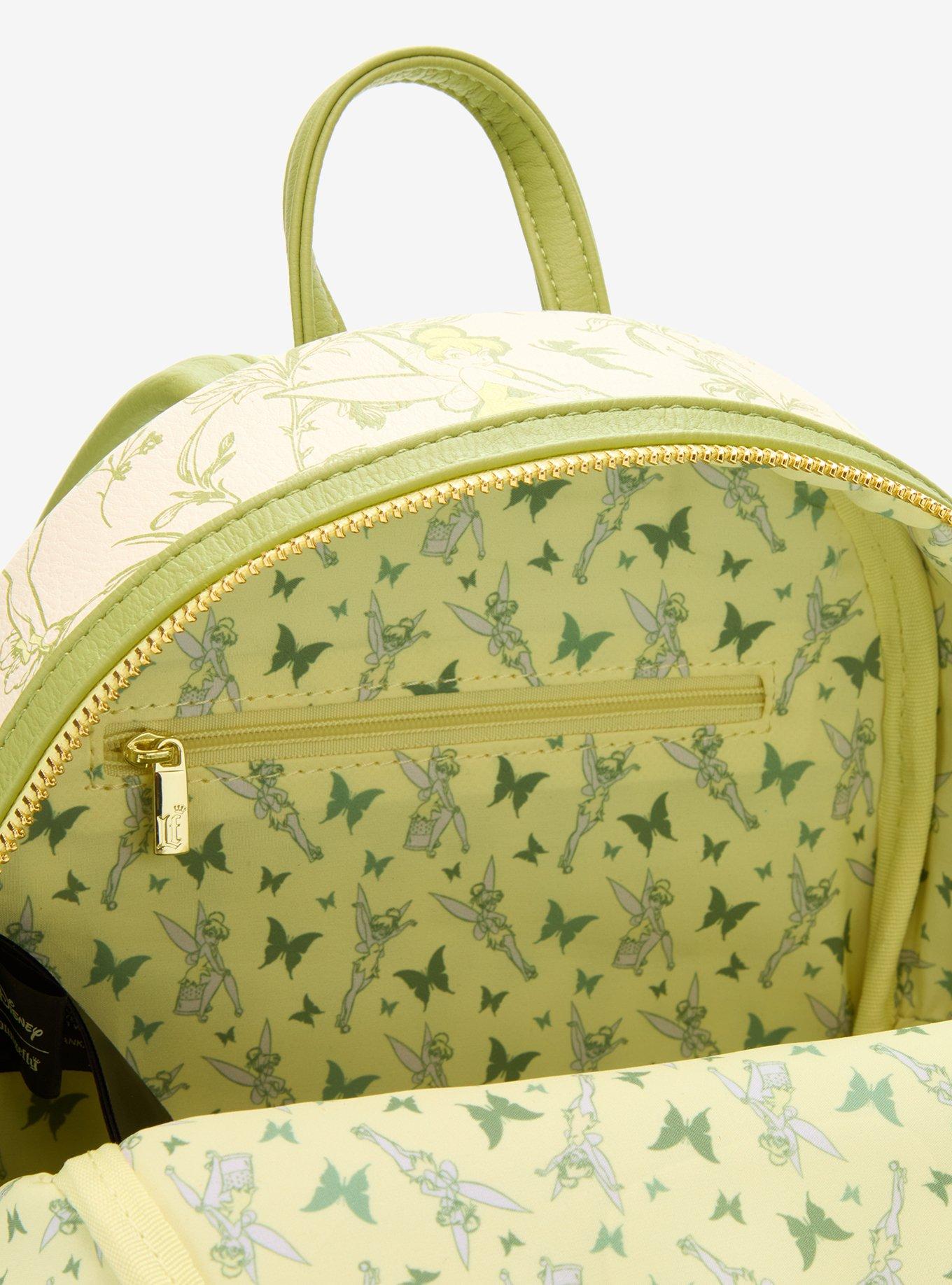 Loungefly Disney Peter Pan Tinker Bell Floral Allover Print Mini Backpack - BoxLunch Exclusive, , alternate