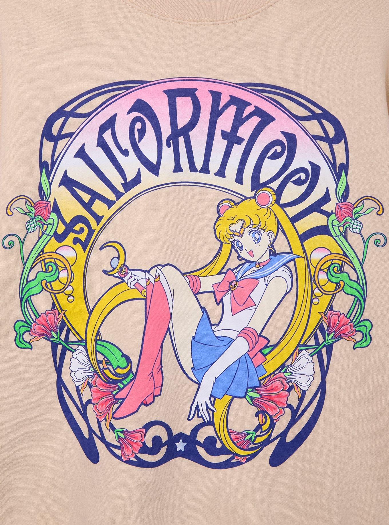 Sailor Moon Floral Portrait Crewneck - BoxLunch Exclusive, , hi-res