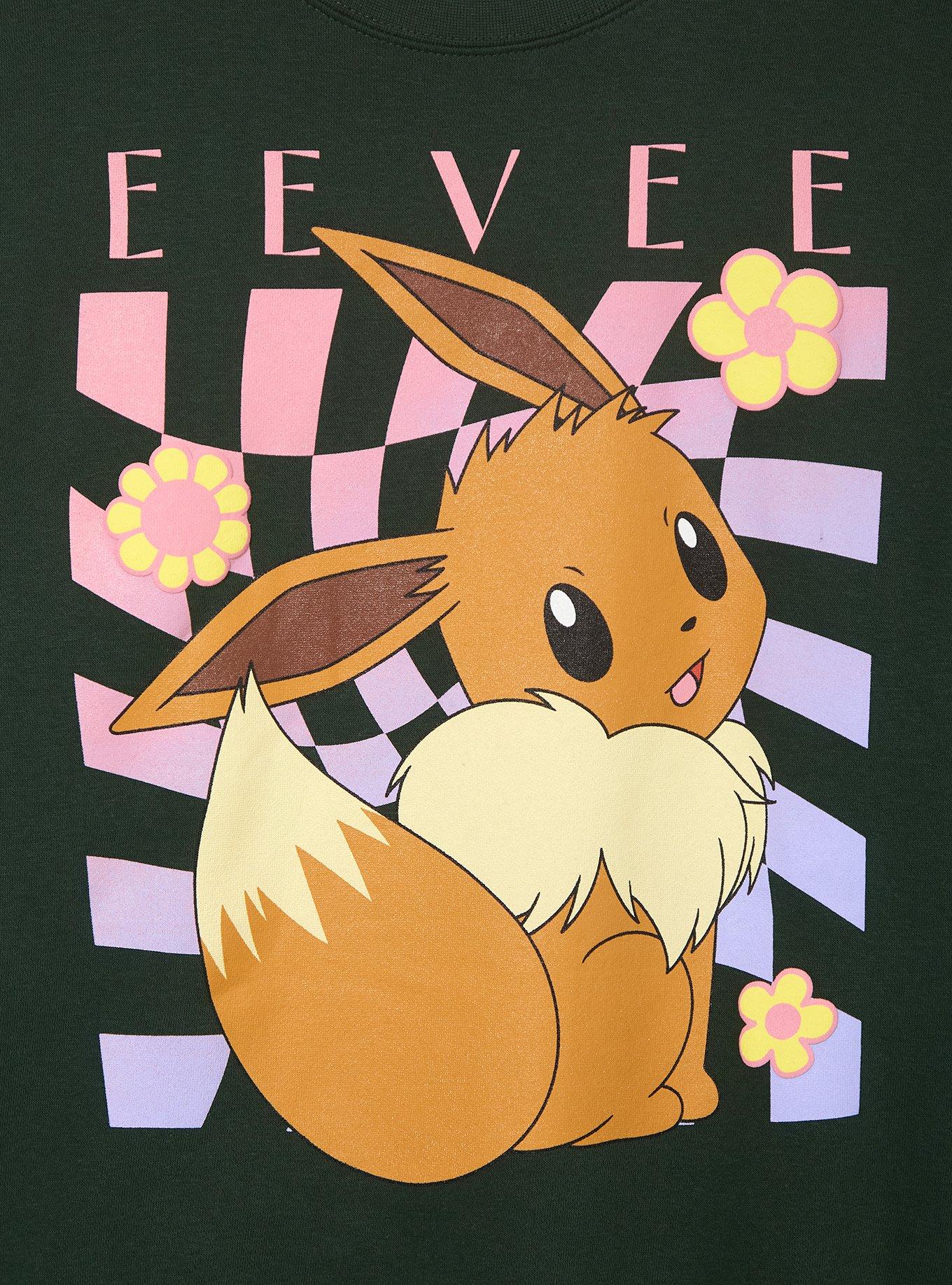 Pok&eacute;mon Eevee Floral Crewneck - BoxLunch Exclusive, GREEN, alternate