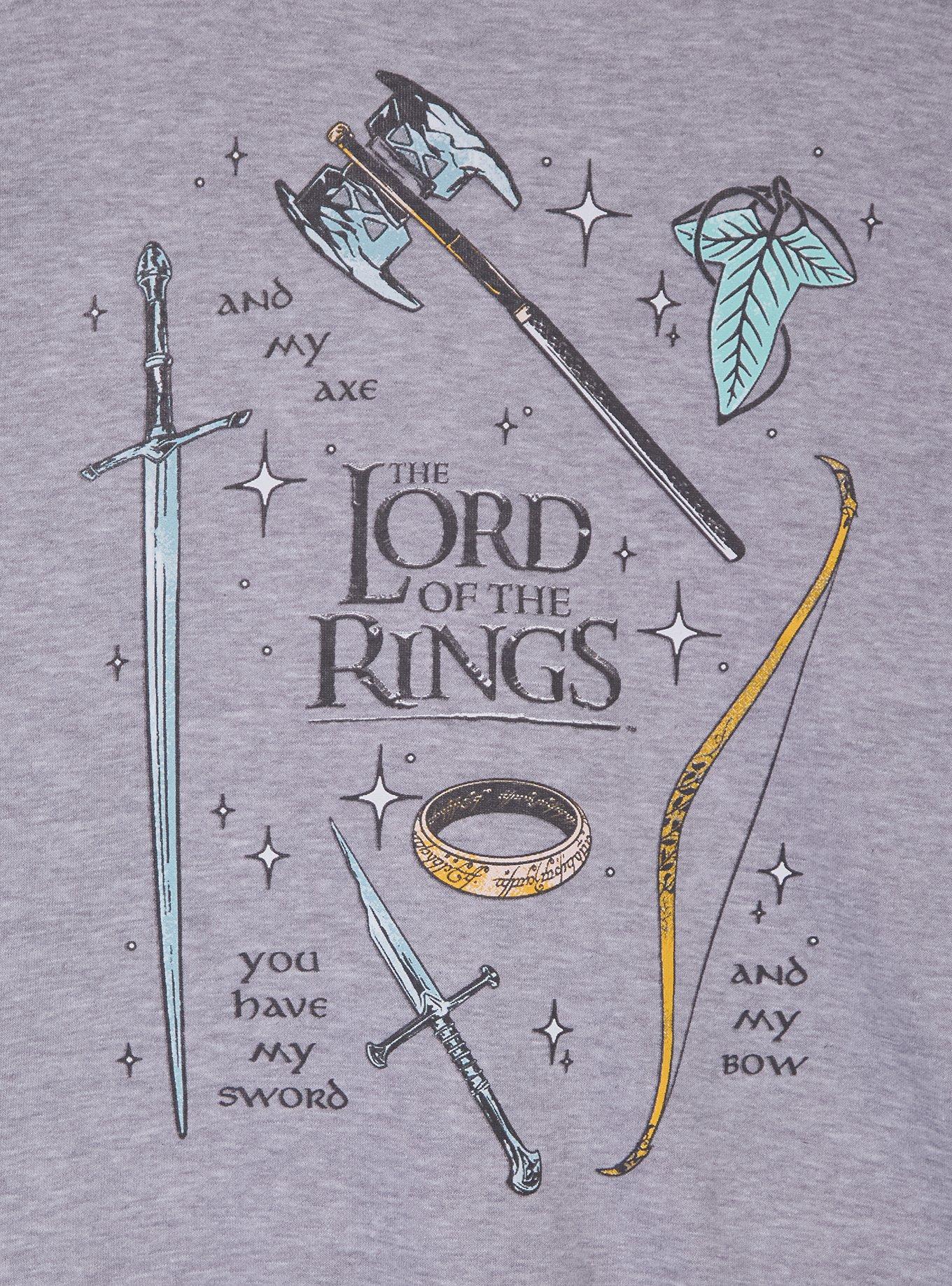 The Lord of The Rings Weapons Doodle Crewneck - BoxLunch Exclusive, , hi-res