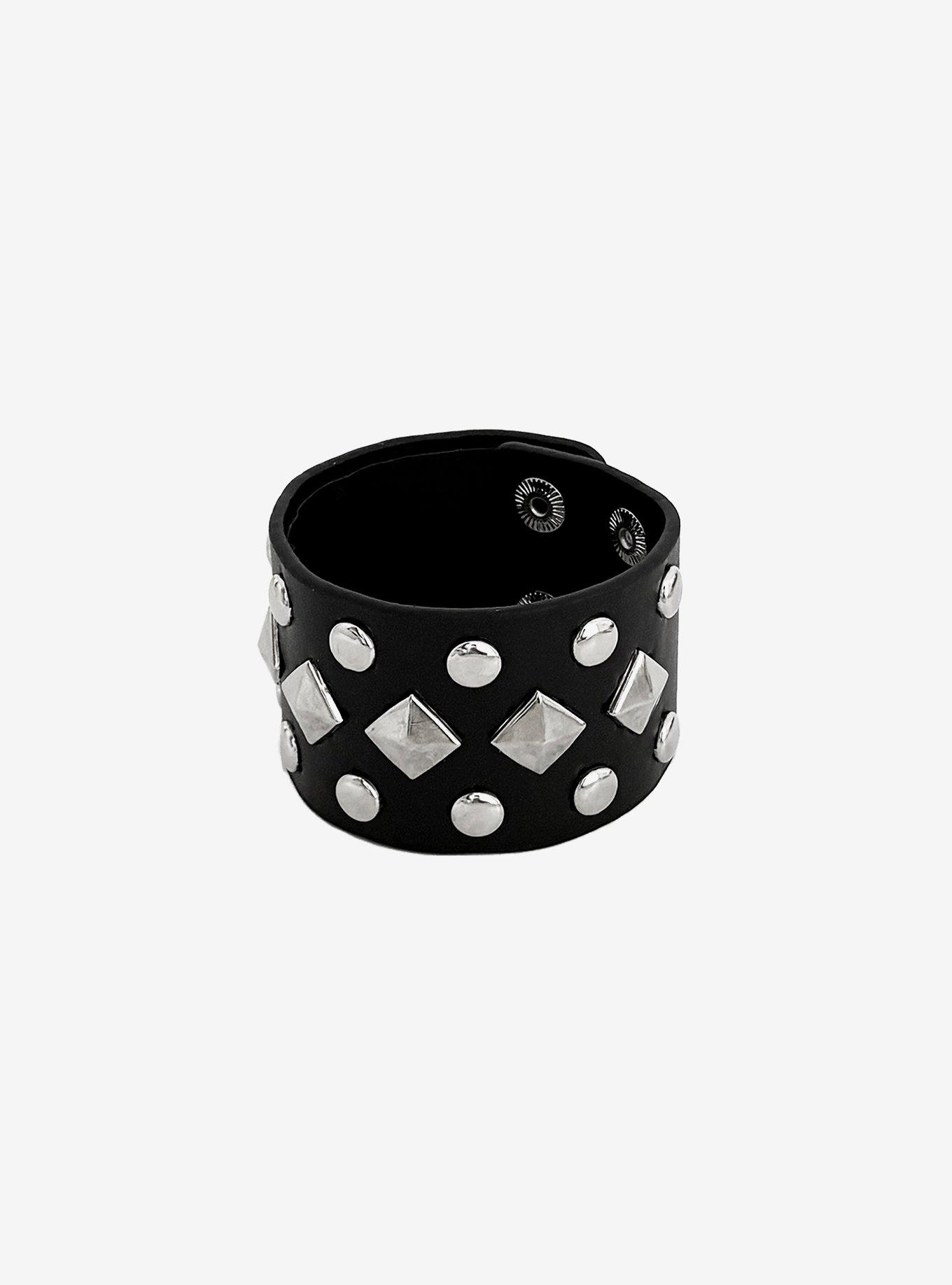 Pyramid & Round Stud Cuff Bracelet, , hi-res