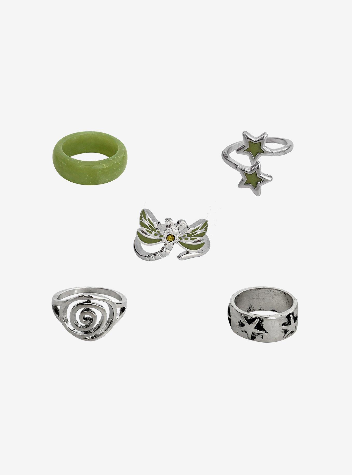 Thorn & Fable Dragonfly & Star Ring Set, , hi-res
