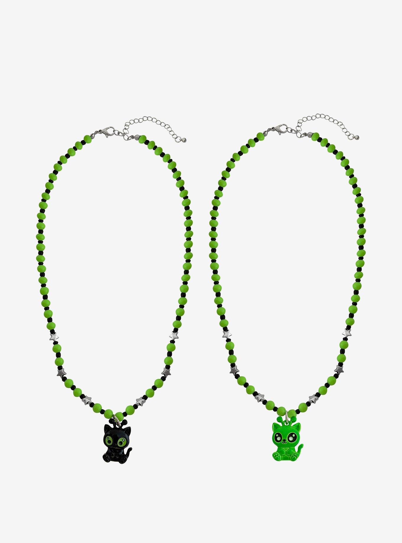 Alien Cat Best Friend Necklace Set, , hi-res