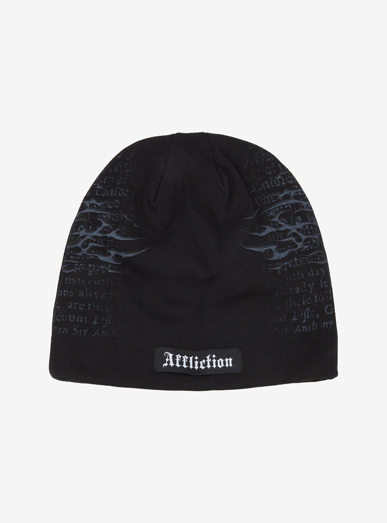 Affliction Skull Chains Reversible Beanie, , hi-res