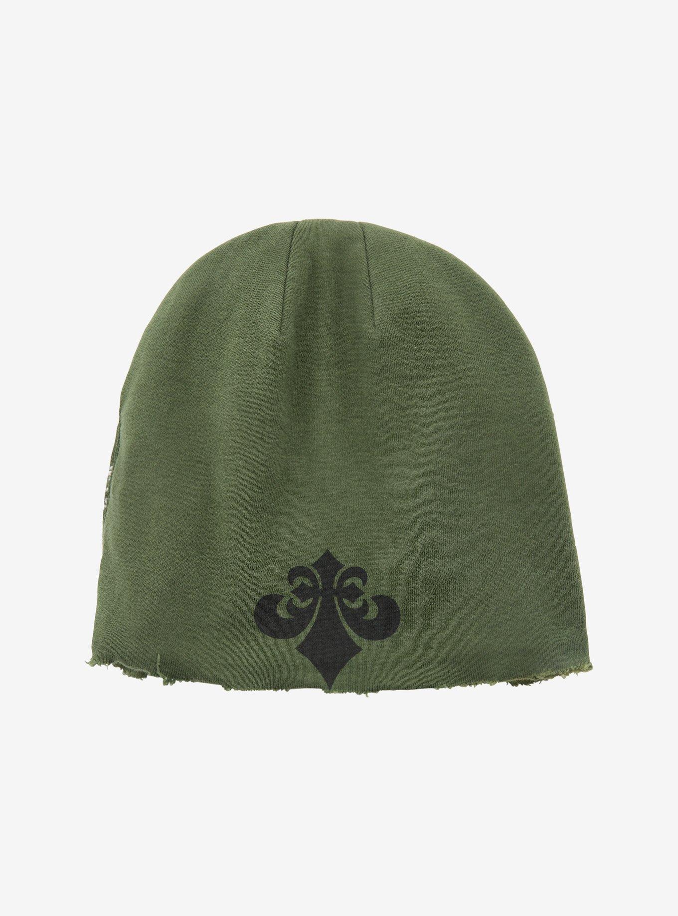 Affliction Skull Destructed Reversible Beanie, , alternate