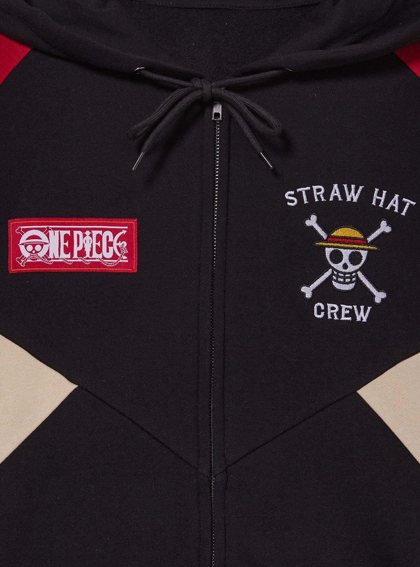 One Piece Straw Hat Crew Color Block Hoodie &mdash; BoxLunch Exclusive, MULTI, alternate