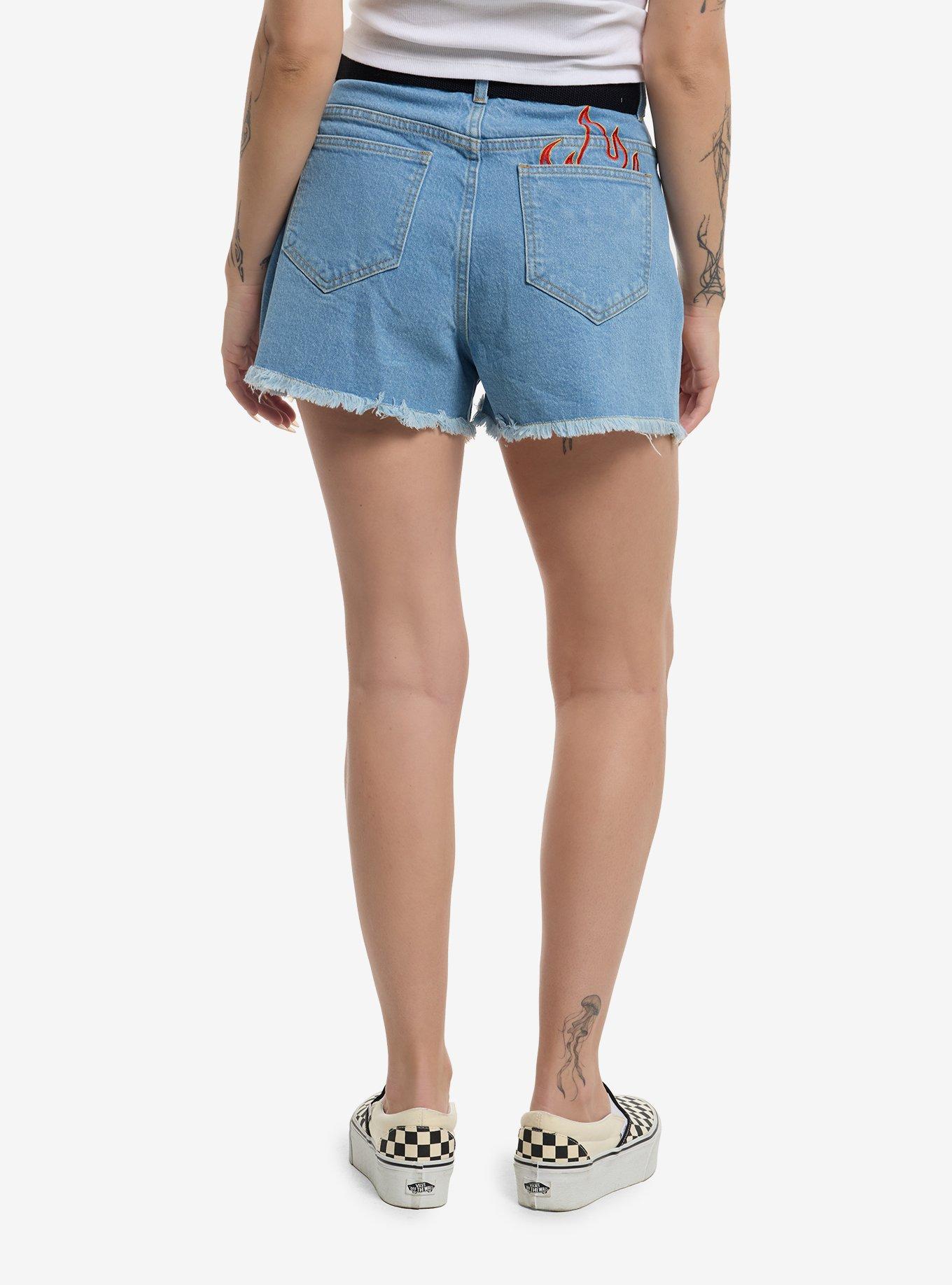 Disney Pixar Cars Lightning McQueen Belted Denim Shorts, , hi-res