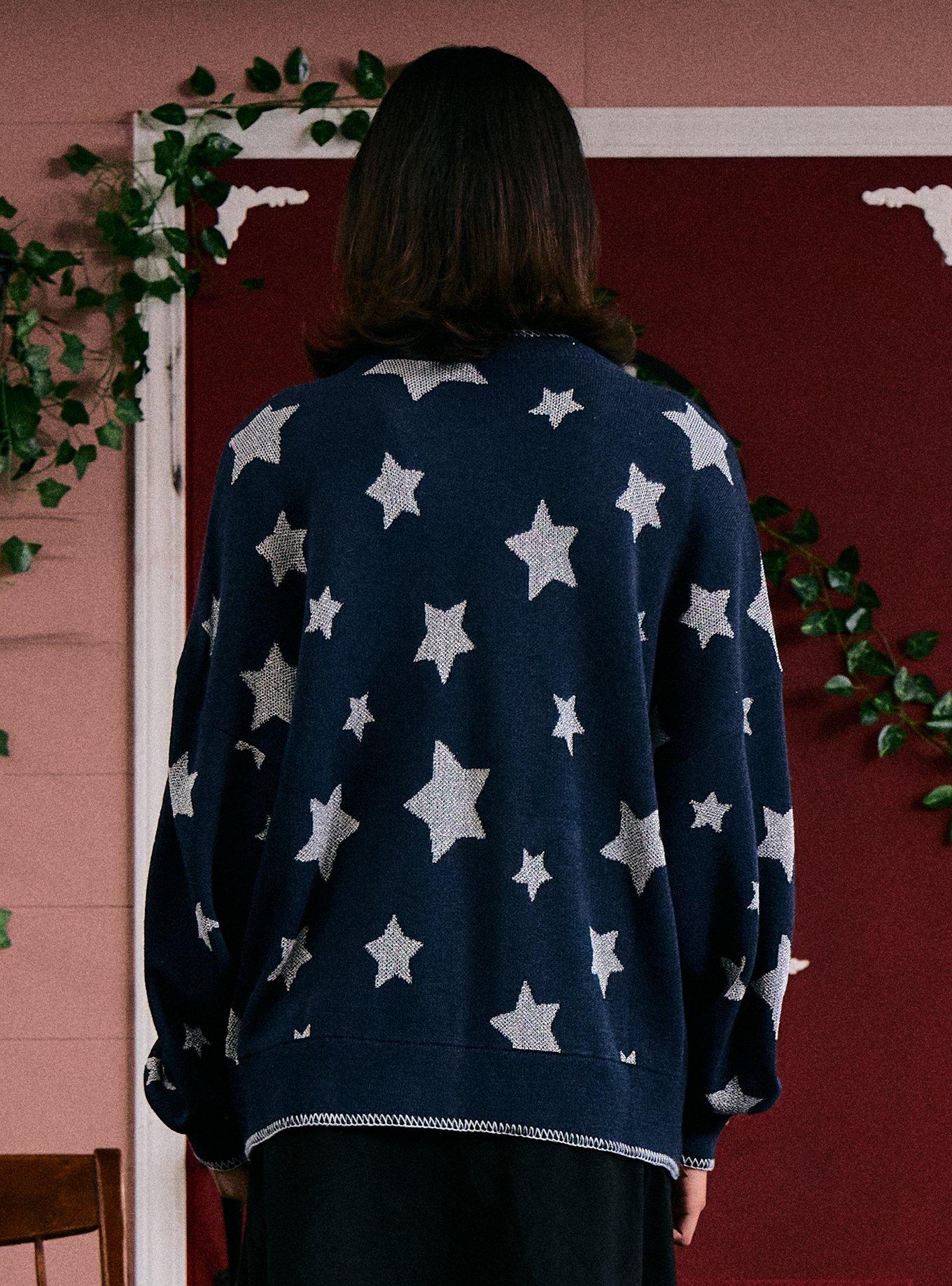 Coraline Silver Star Girls Cardigan, GREY, alternate - view 3