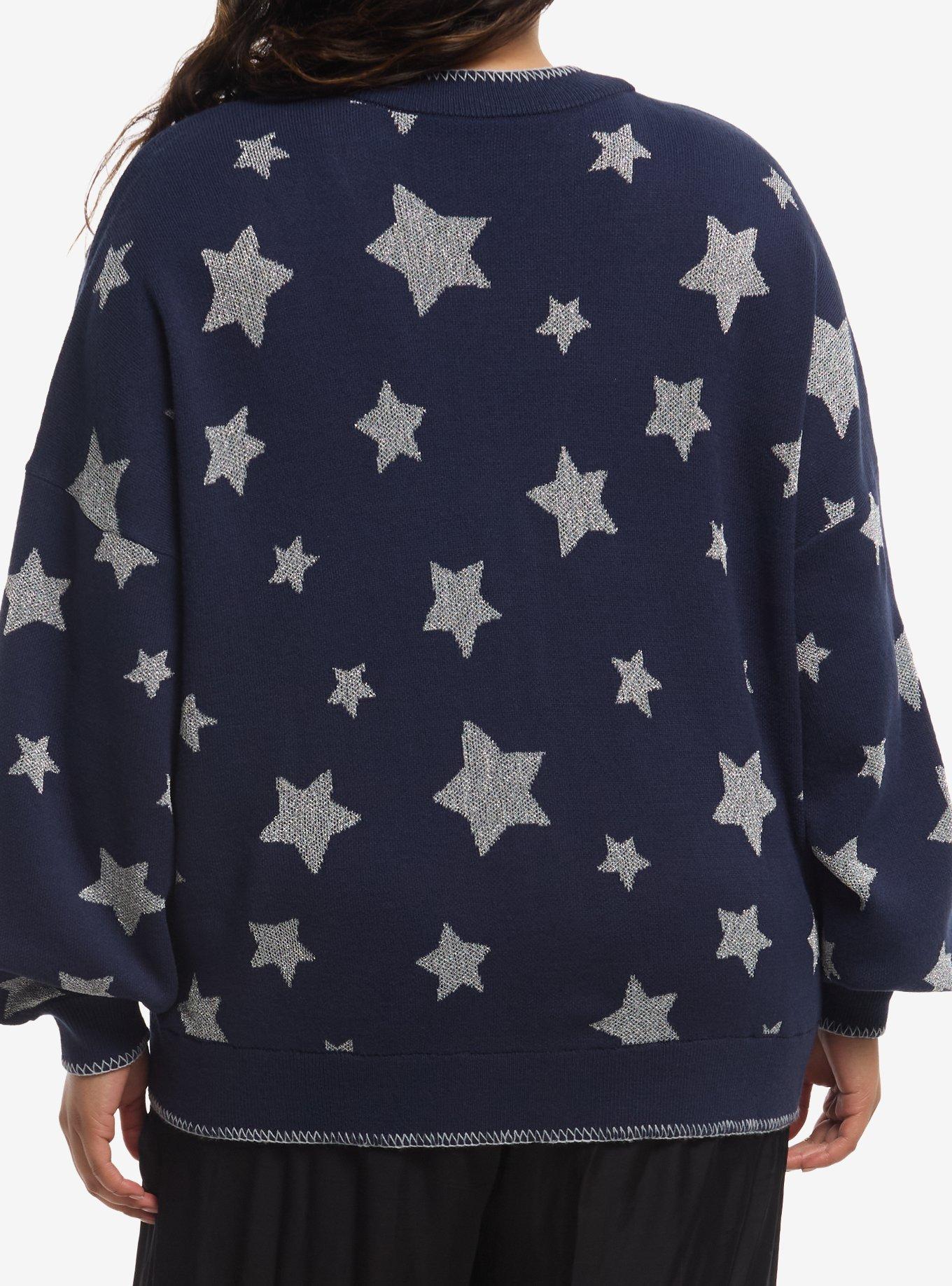 Coraline Silver Star Girls Cardigan Plus Size, GREY, alternate - view 3