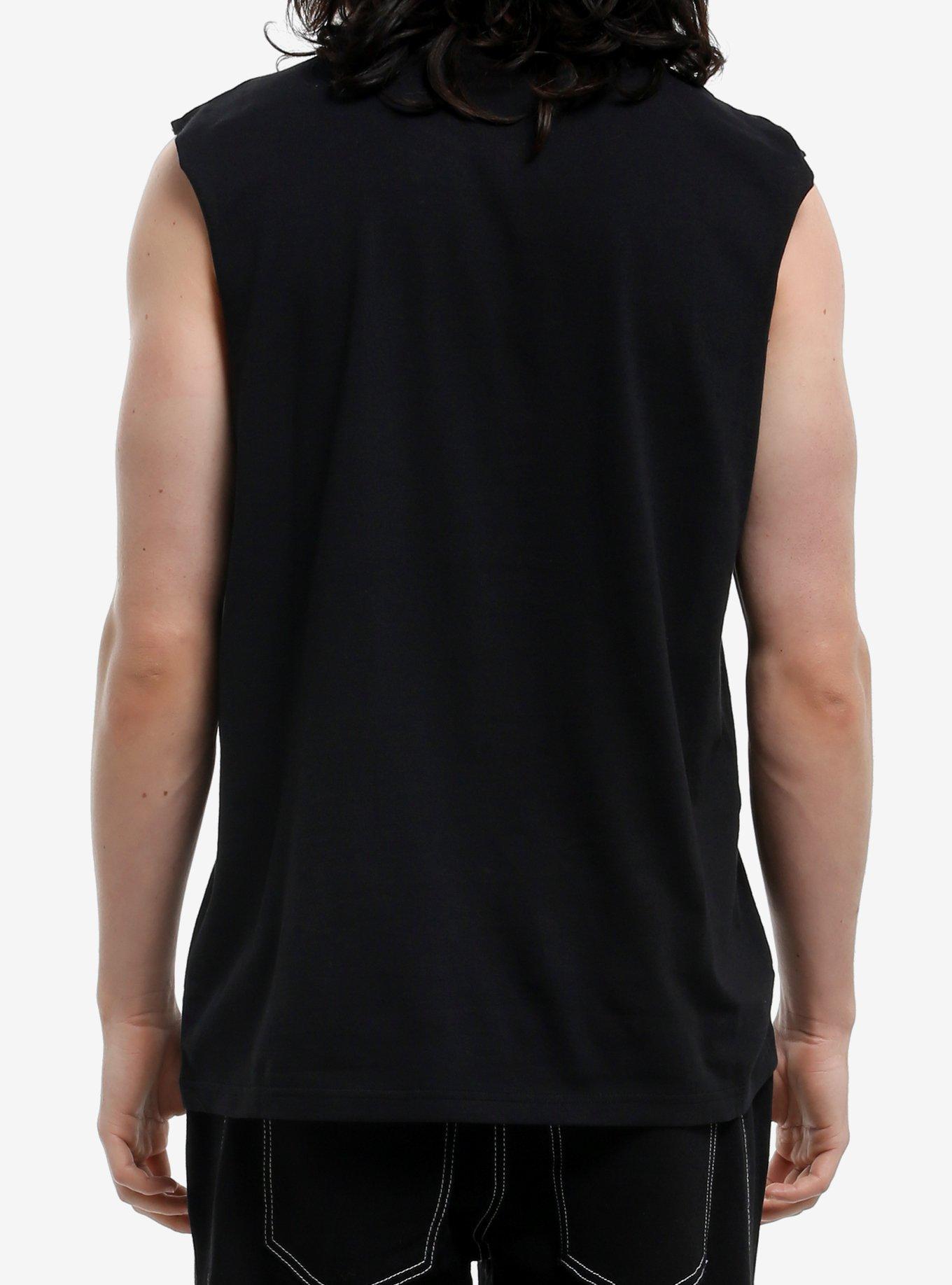 Hatsune Miku Pink Wave Muscle Tank Top, BLACK, alternate