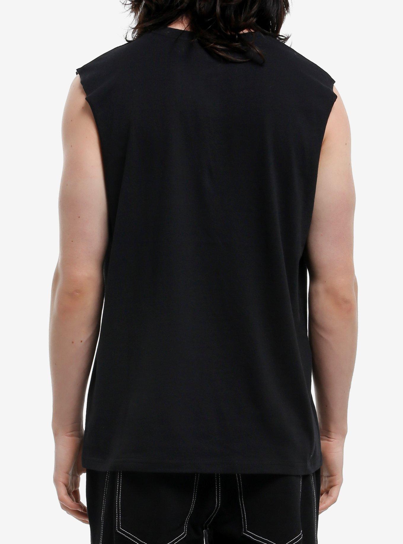 DC Comics Batman Logo Muscle Tank Top, BLACK, alternate