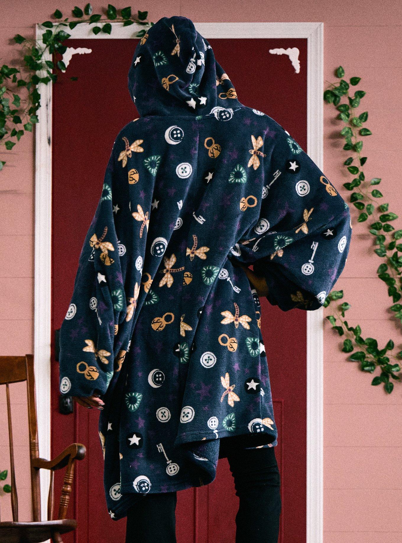 Coraline Icons Fuzzy Oversized Hoodie, , alternate - view 3