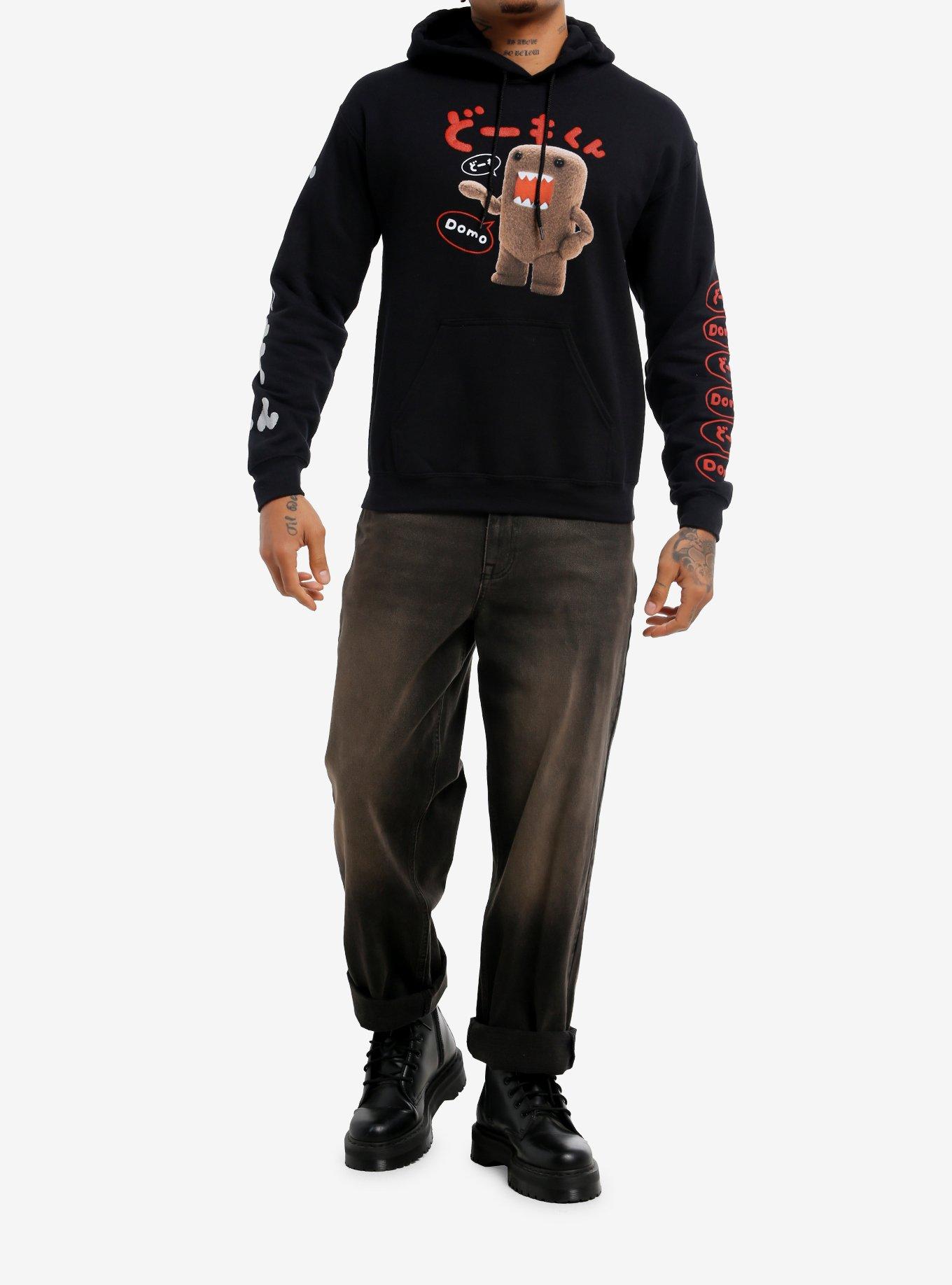 Domo Name Print Hoodie, BLACK, alternate