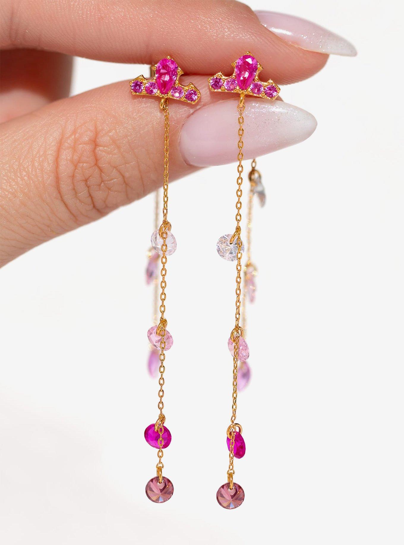 Disney X Girls Crew Sleeping Beauty Aurora Crown Drop Earrings, , hi-res