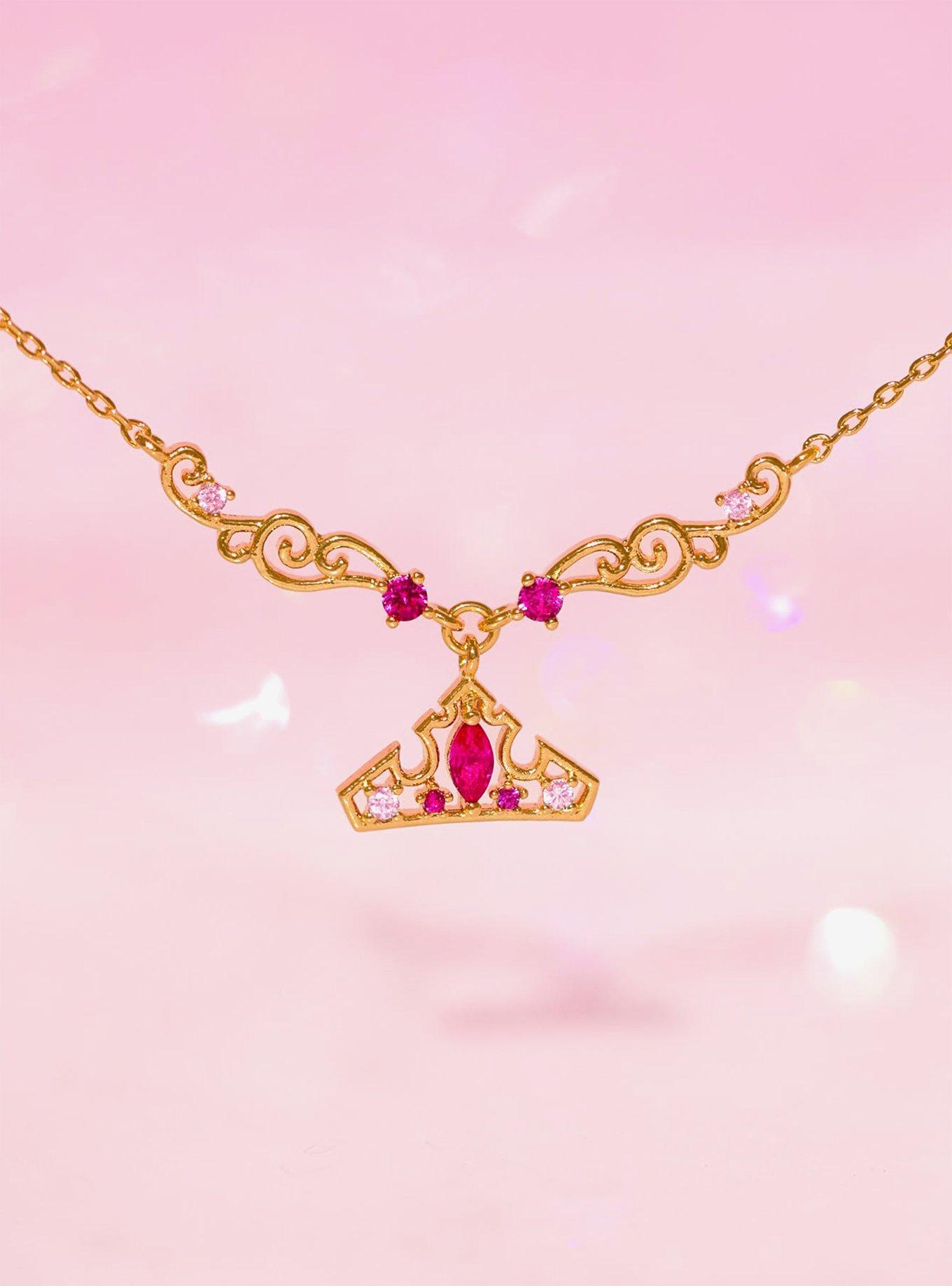 Disney X Girls Crew Sleeping Beauty Aurora Crown Necklace, , hi-res