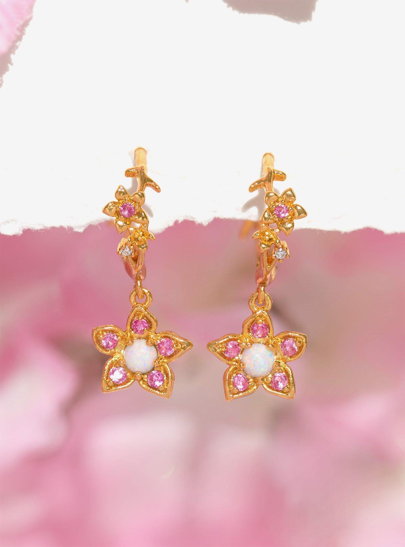 Disney X Girls Crew Mulan Flower Hoop Earrings, , hi-res