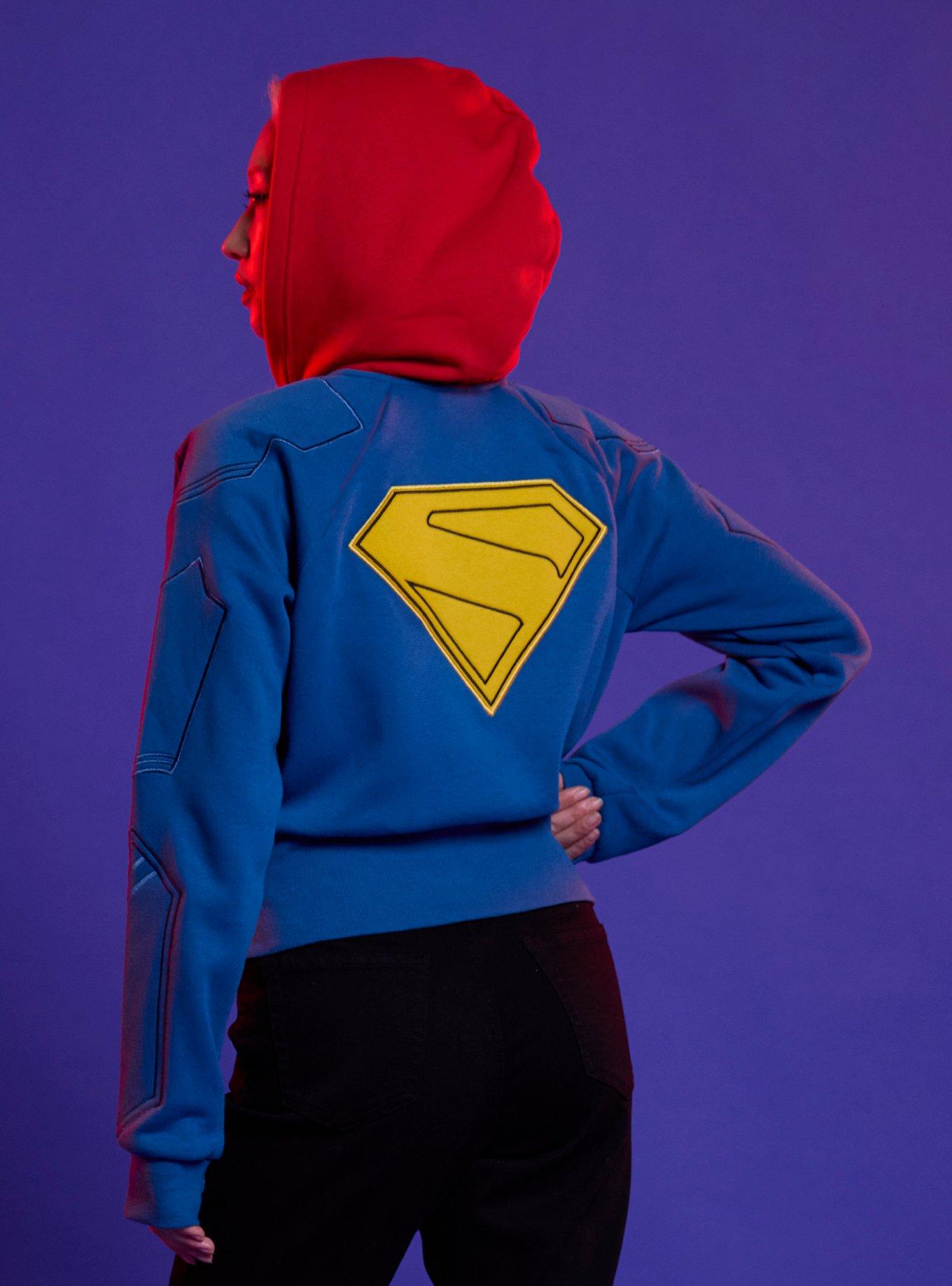 DC Comics Supergirl Shield Crop Hoodie, , hi-res