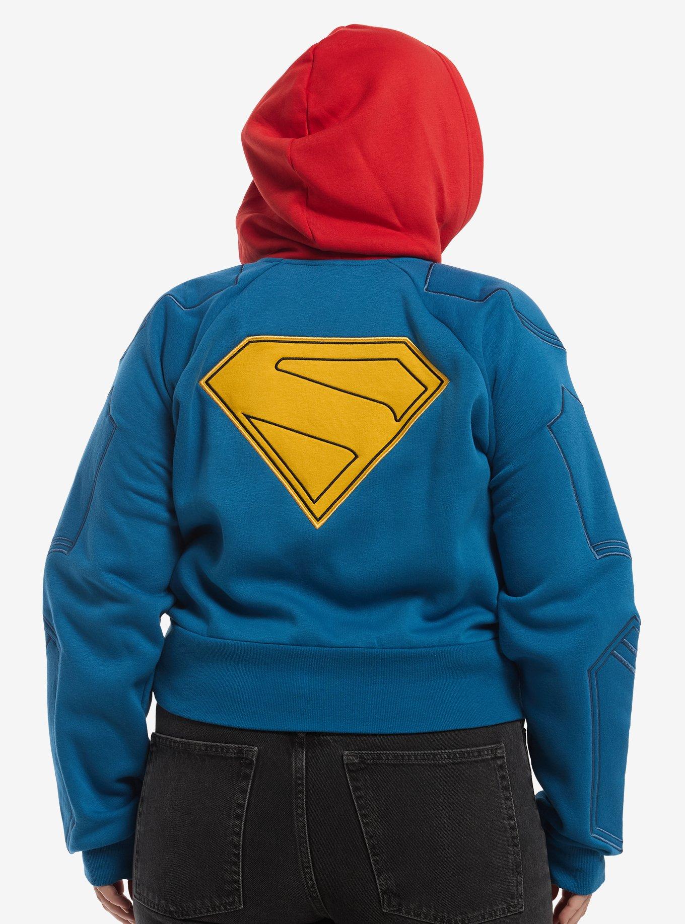 DC Comics Supergirl Shield Crop Hoodie Plus Size, , hi-res