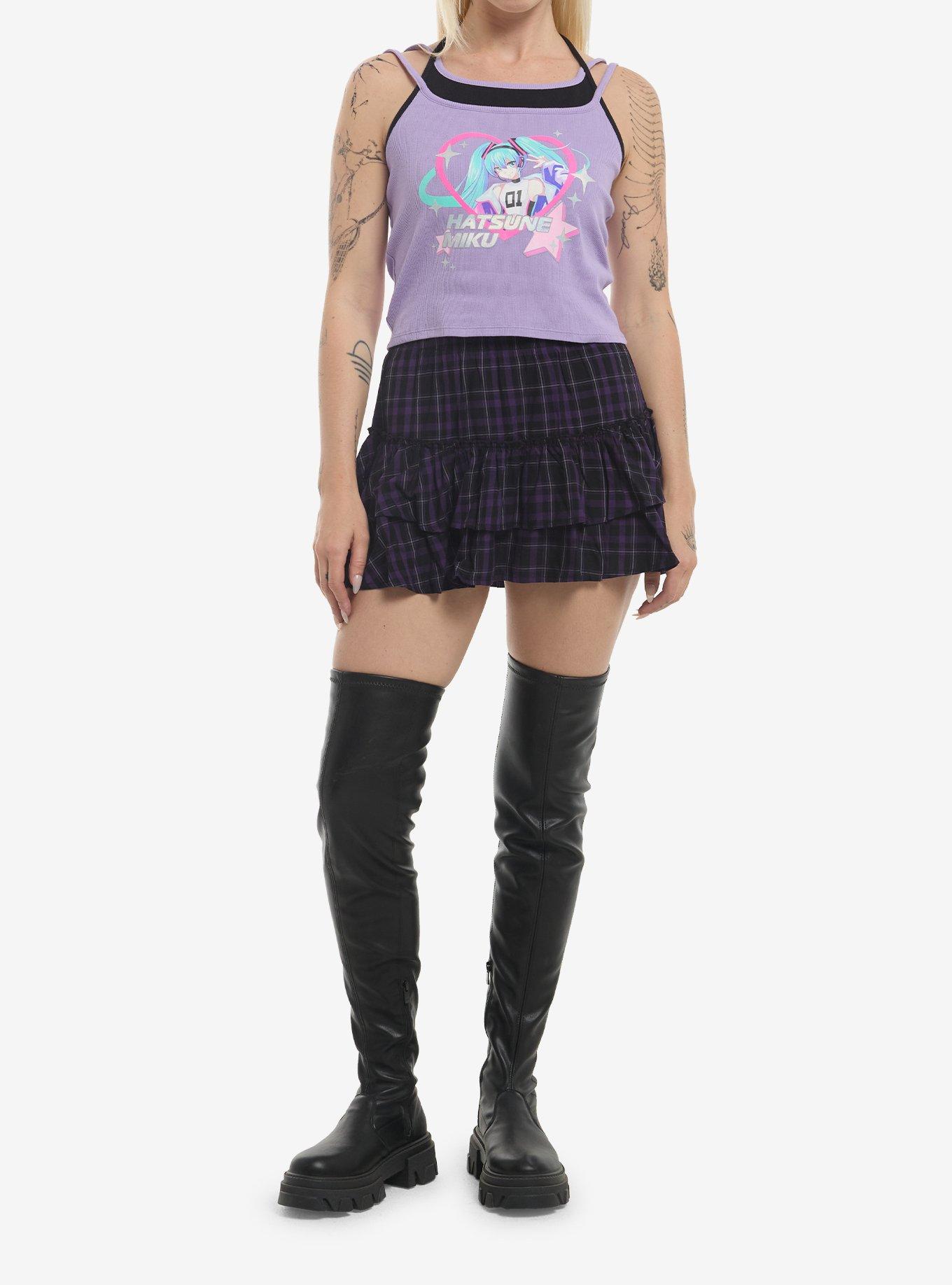Hatsune Miku Heart Multi-Strap Girls Crop Halter Top, , hi-res