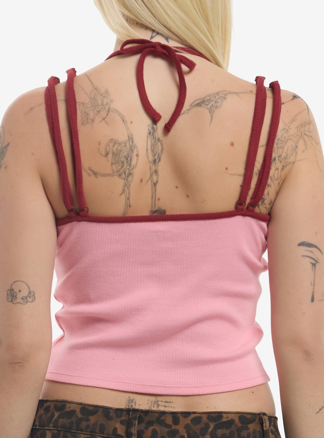 Dr. Pepper Cherry Girls Halter Tank Top, RED, alternate