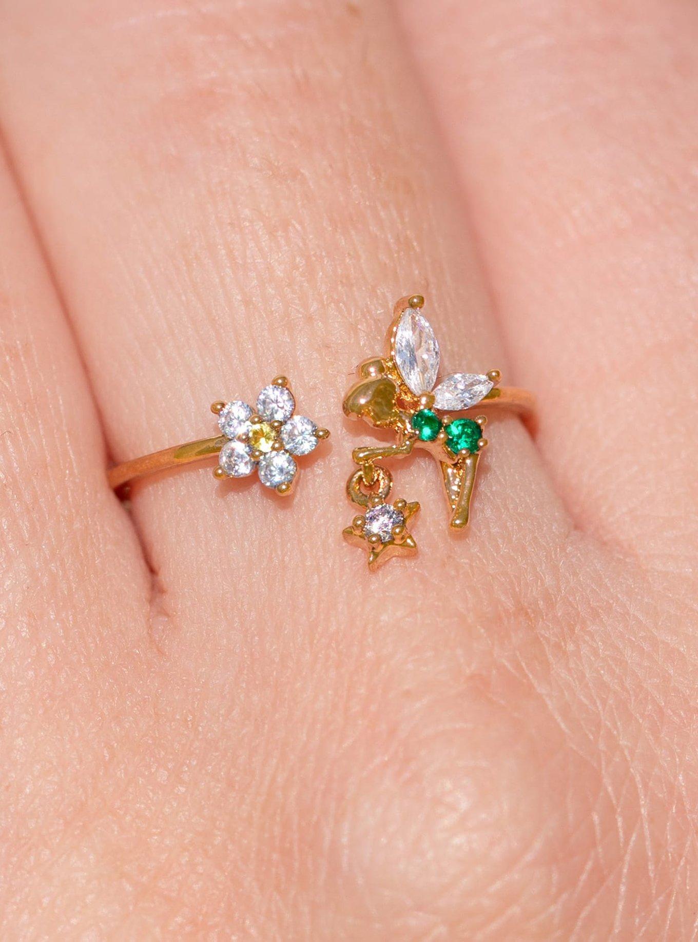 Disney X Girls Crew Peter Pan Tinker Bell Adjustable Ring, , hi-res