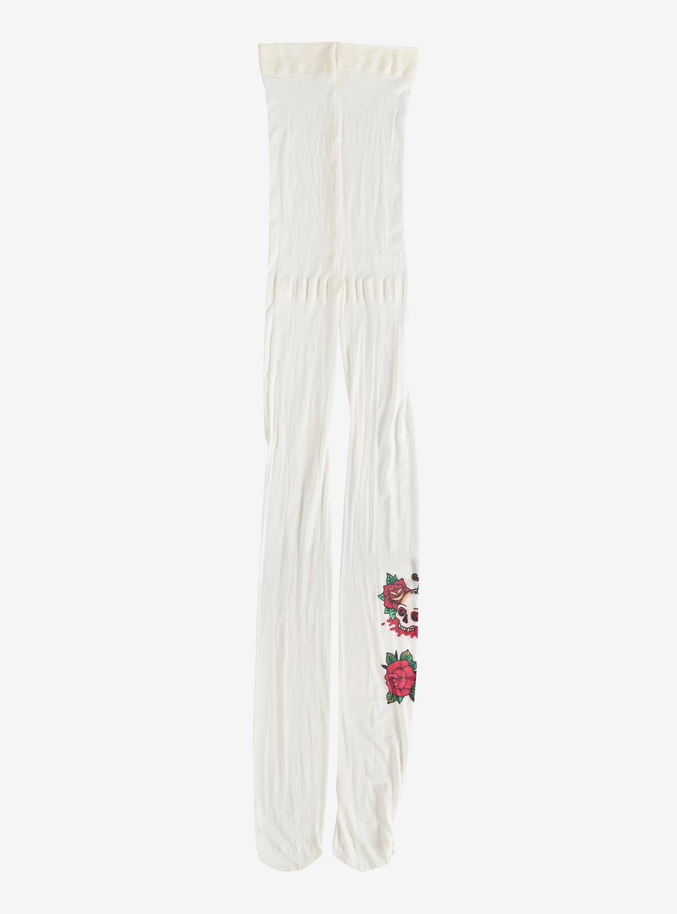 Ed Hardy Tattoo Skeleton Tights, , alternate