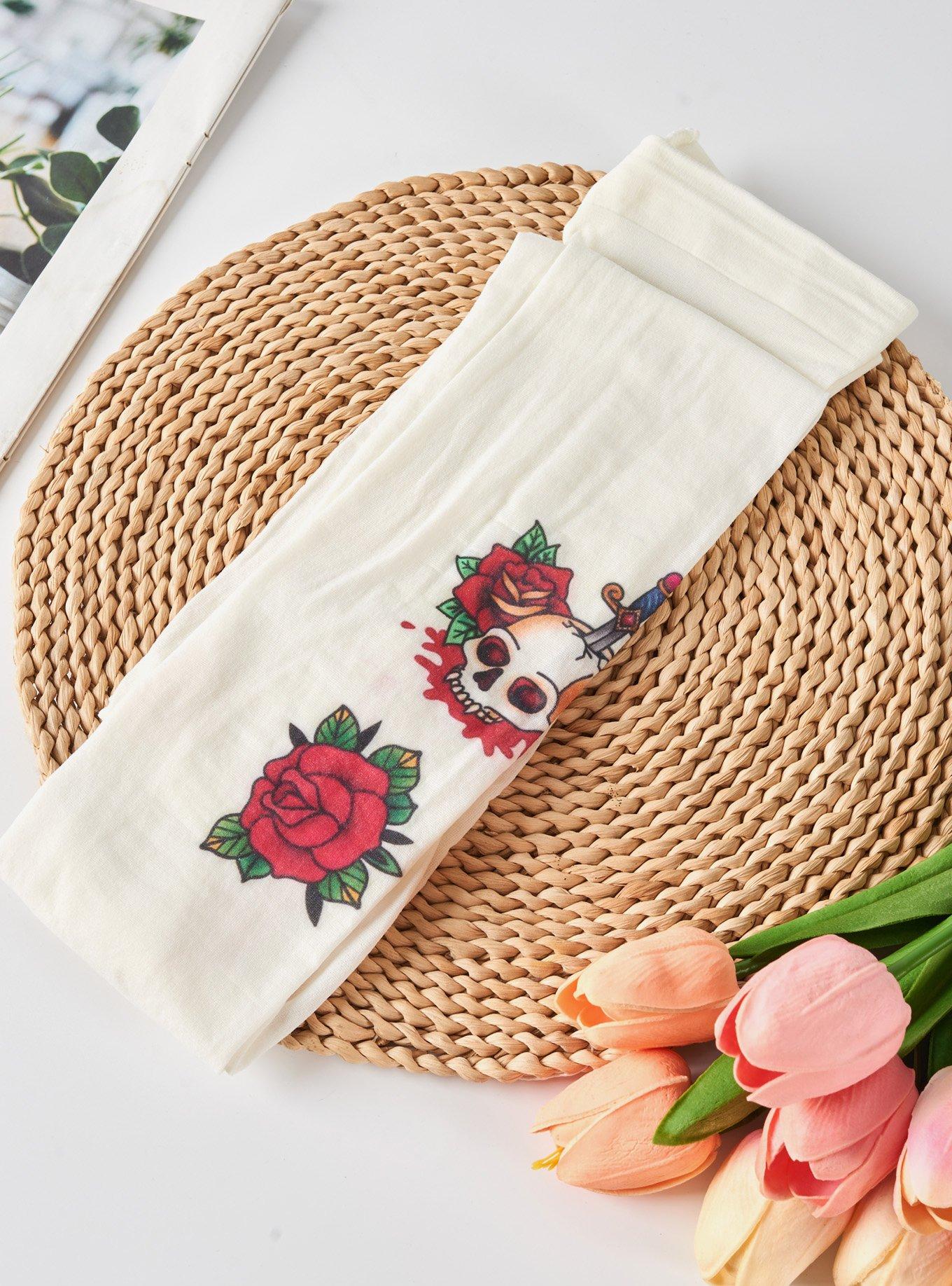 Ed Hardy Tattoo Skeleton Tights, , alternate