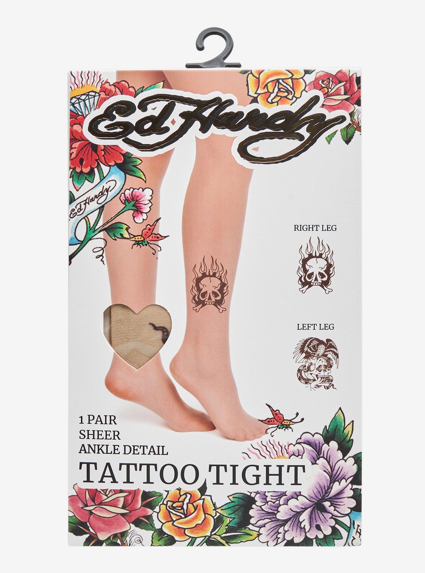 Ed Hardy Tattoo Nude Tights, , hi-res