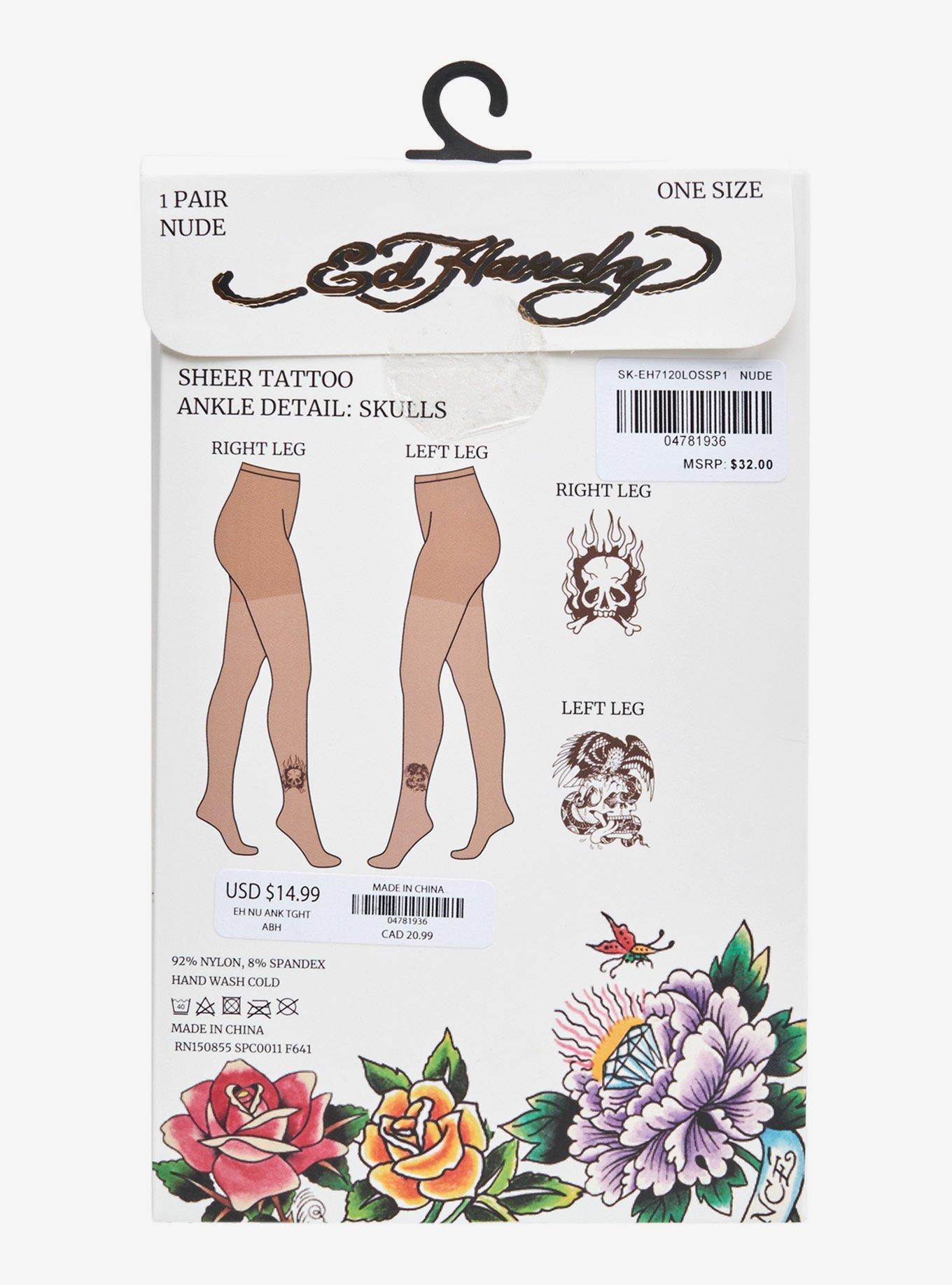 Ed Hardy Tattoo Nude Tights, , alternate