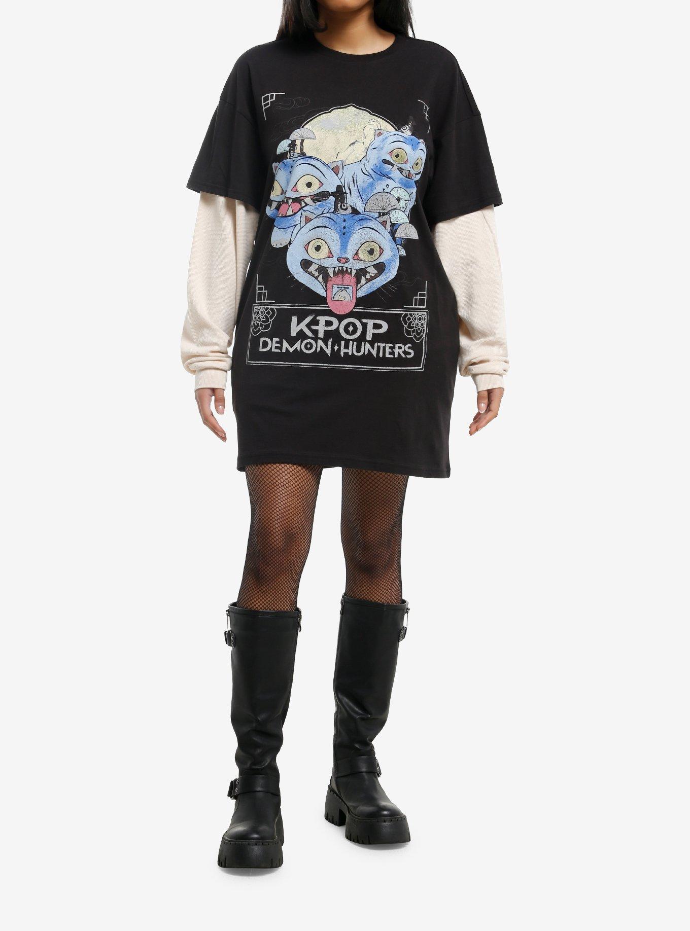 KPop Demon Hunters Derpy Collage Twofer T-Shirt Dress, , hi-res