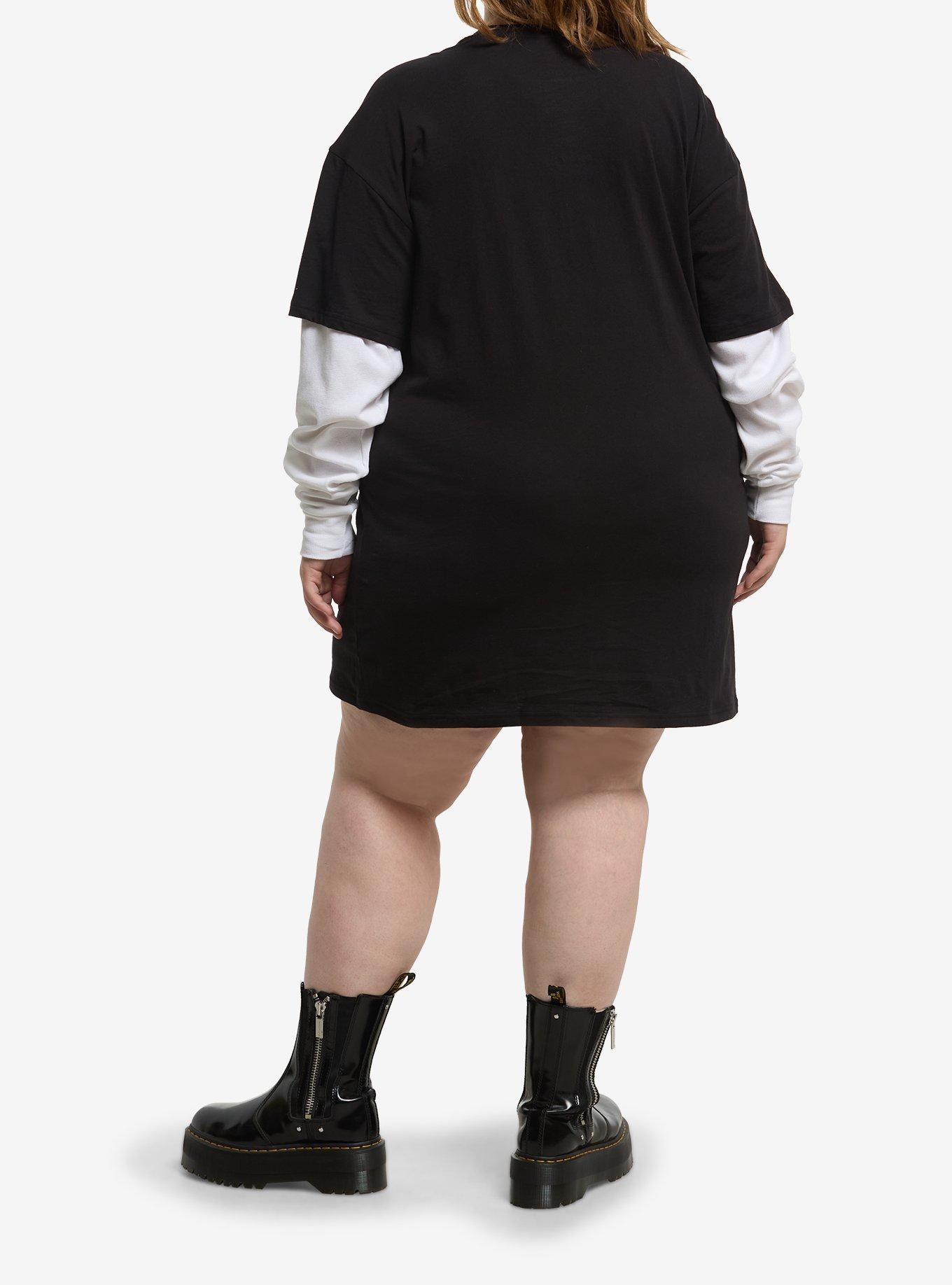 Hello Kitty Punk Twofer T-Shirt Dress Plus Size, RED, alternate