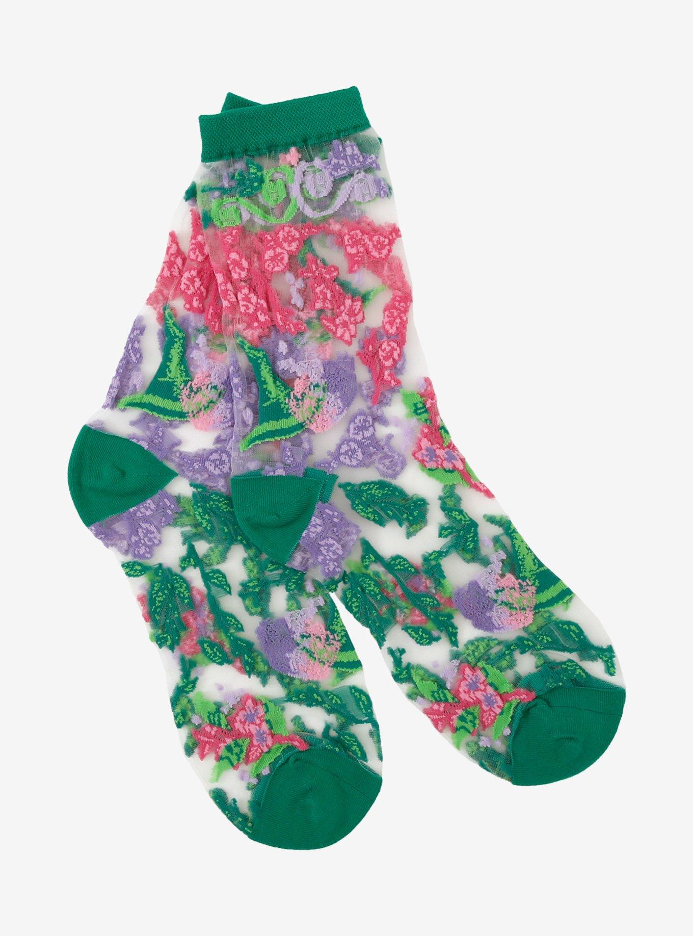 Wicked Icons Sheer Crew Socks, , hi-res