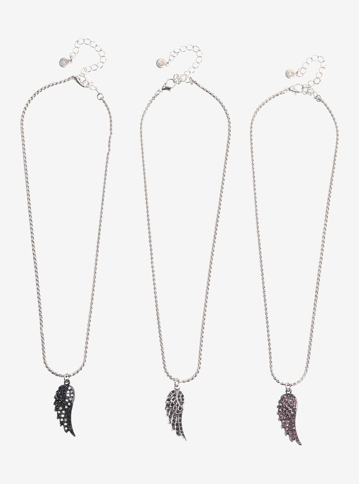 Bling Angel Wing Best Friend Necklace Set, , hi-res