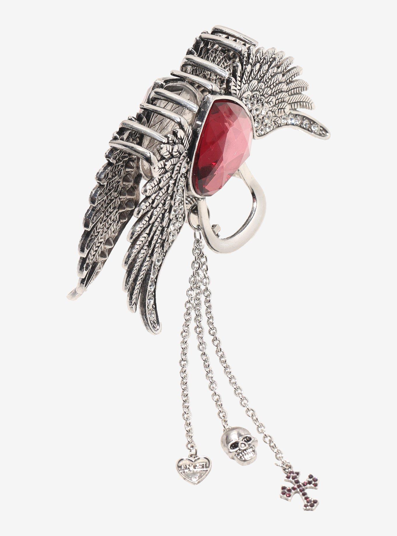 Angel Wing Heart Claw Hair Cip, , alternate