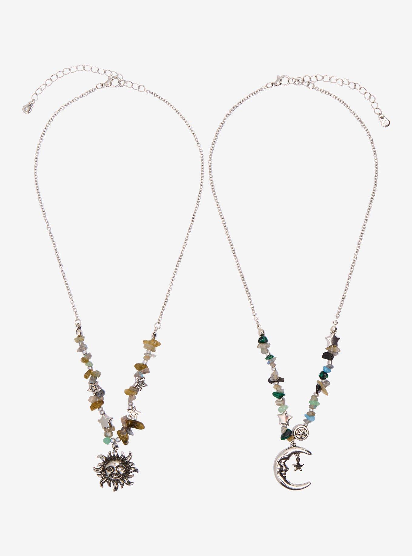 Thorn & Fable Sun & Moon Bead Best Friend Necklace Set, , hi-res