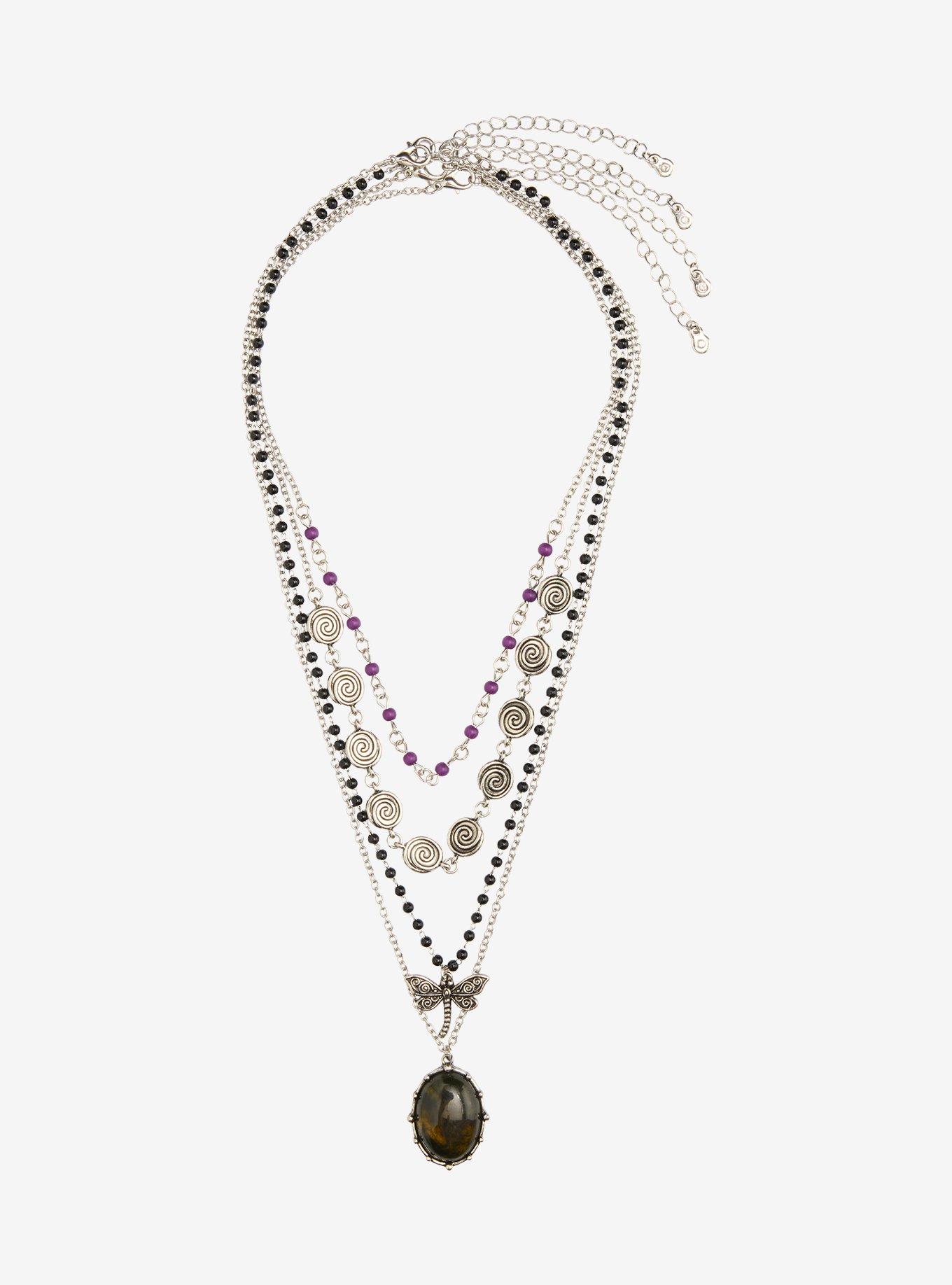 Thorn & Fable Dragonfly Stone Necklace Set, , hi-res