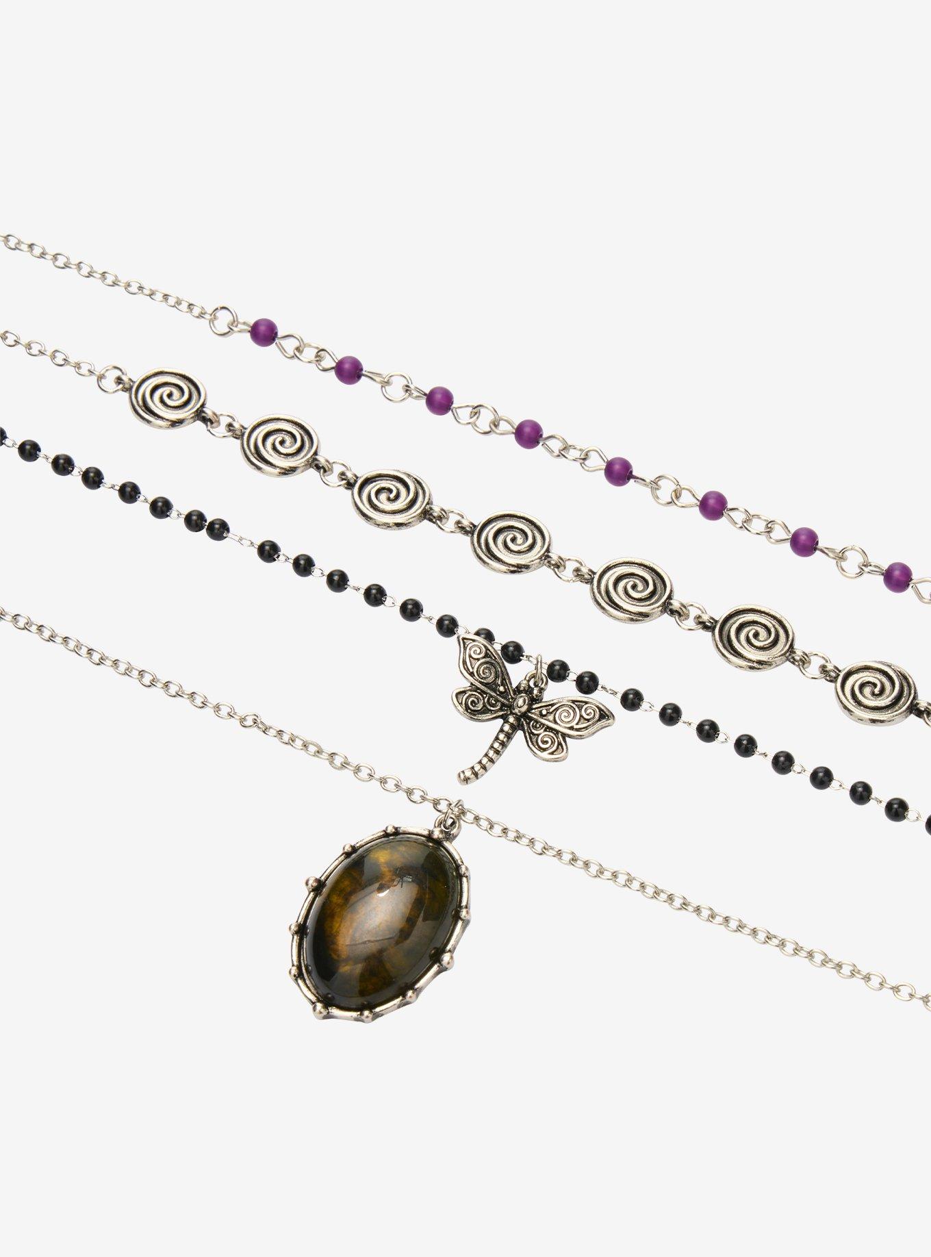 Thorn & Fable Dragonfly Stone Necklace Set, , alternate