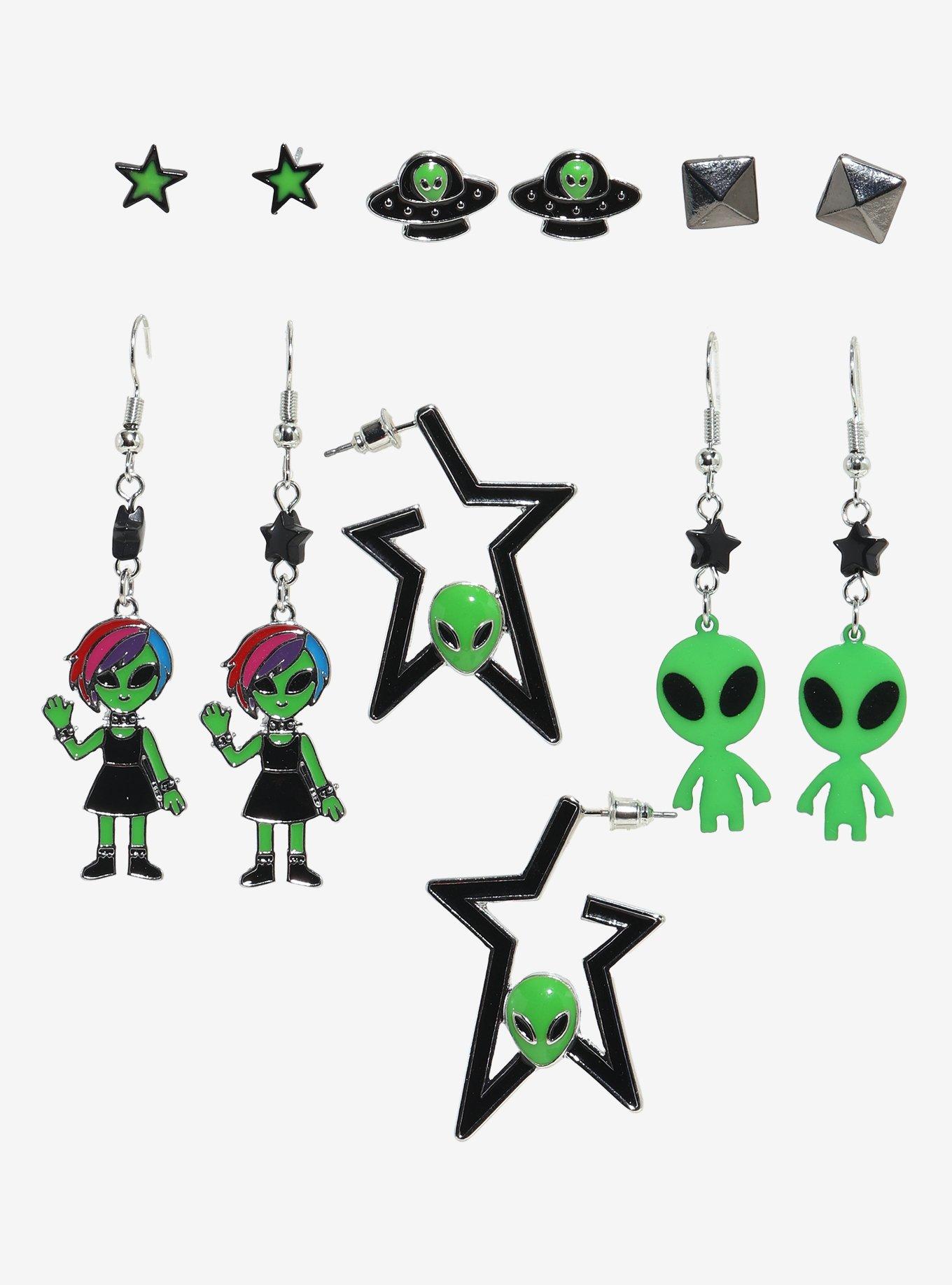 Space Alien Earring Set, , hi-res