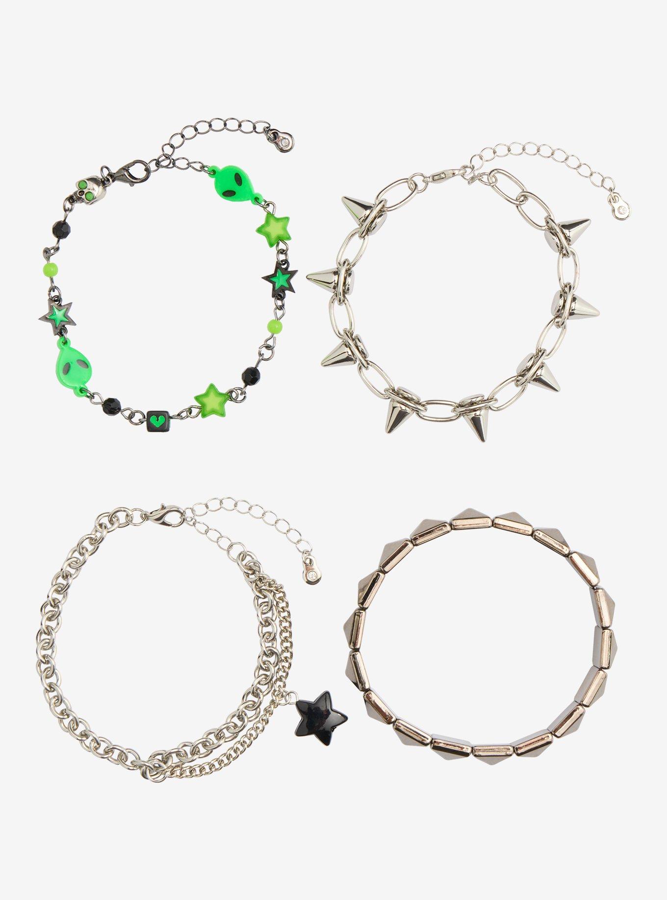 Green Alien Star Bracelet Set, , hi-res