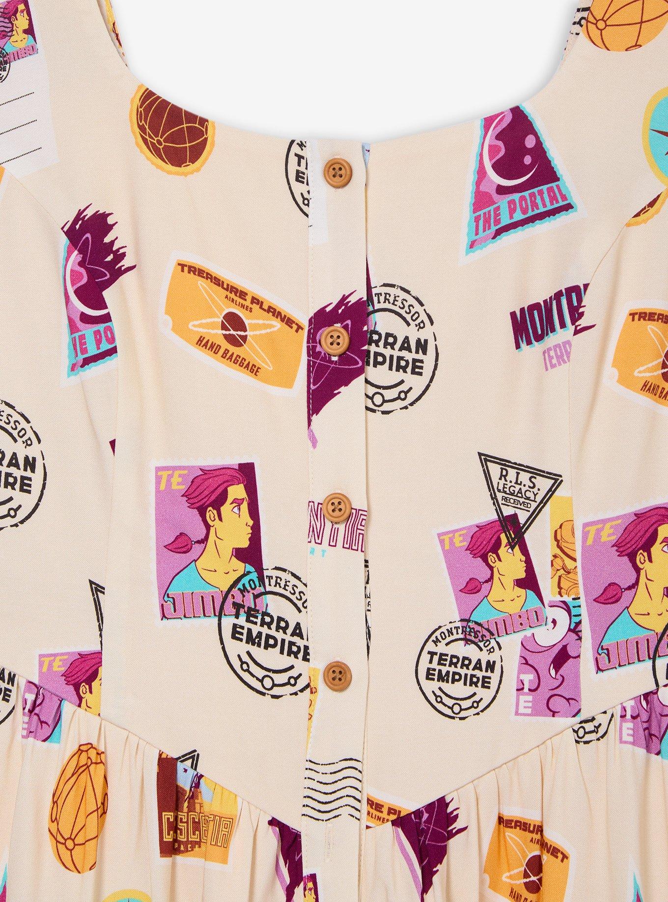 Disney Treasure Planet Stamp Portraits Allover Print Tank Dress - BoxLunch Exclusive, BIRCH, alternate - view 3