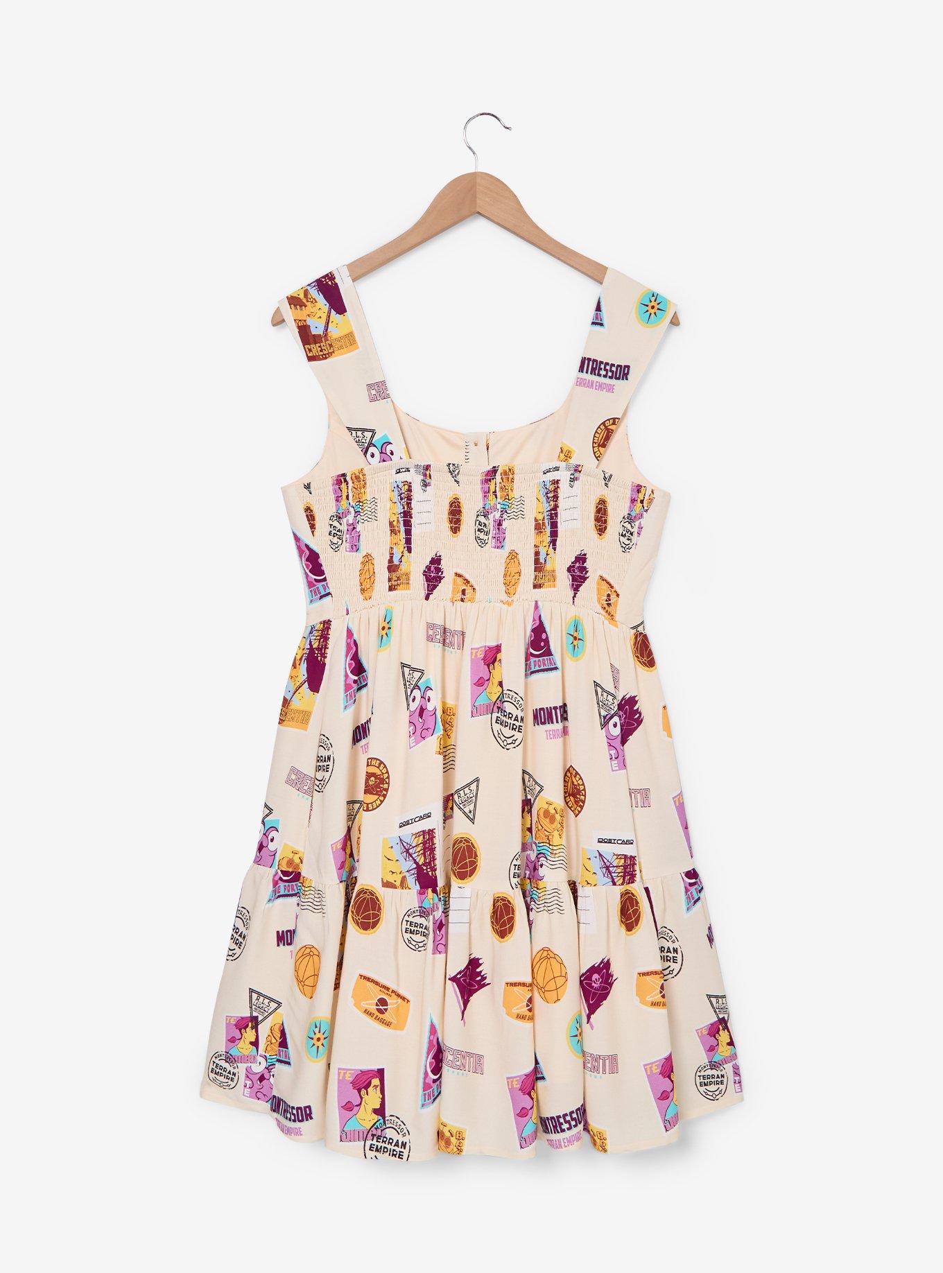 Disney Treasure Planet Stamp Portraits Allover Print Plus Size Tank Dress - BoxLunch Exclusive, , hi-res