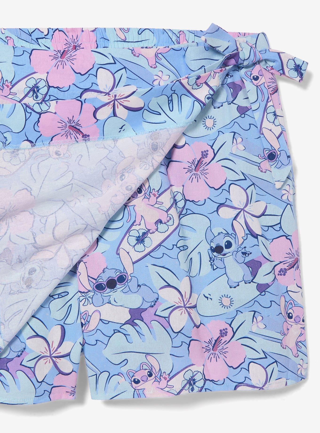 Disney Lilo & Stitch Angel & Stitch Surfing Plus Size Tie Skort &mdash; BoxLunch Exclusive, MULTI, alternate