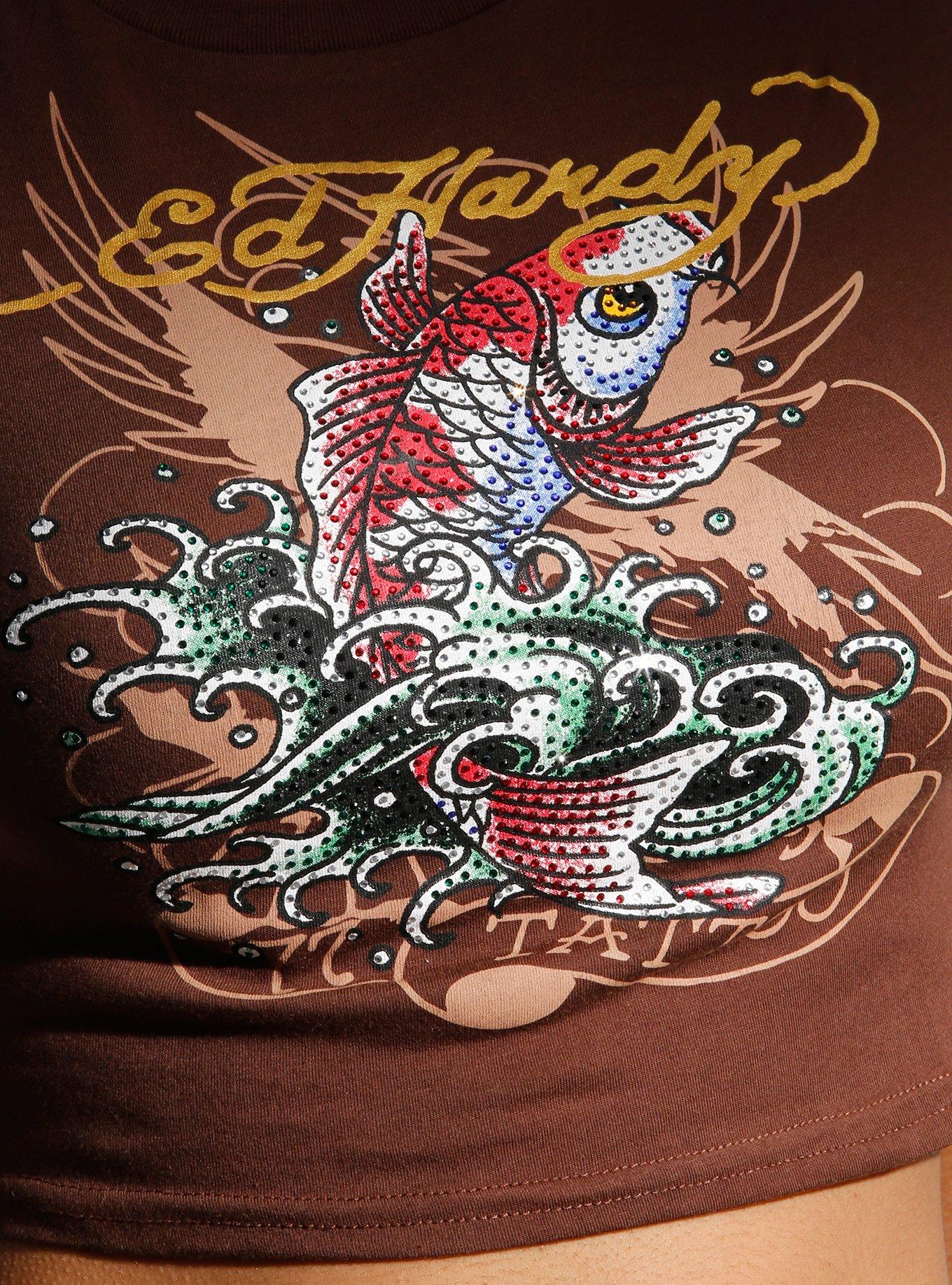 Ed Hardy Koi Fish Rhinestone Girls Baby T-Shirt, MULTI, alternate