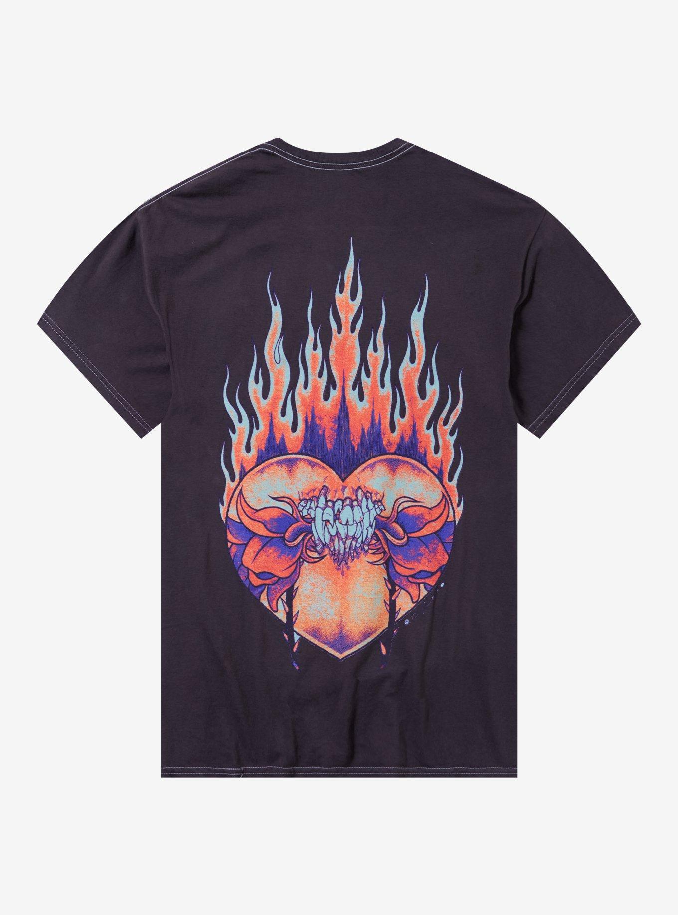 Metallica Flaming Flower Skull T-Shirt, , hi-res