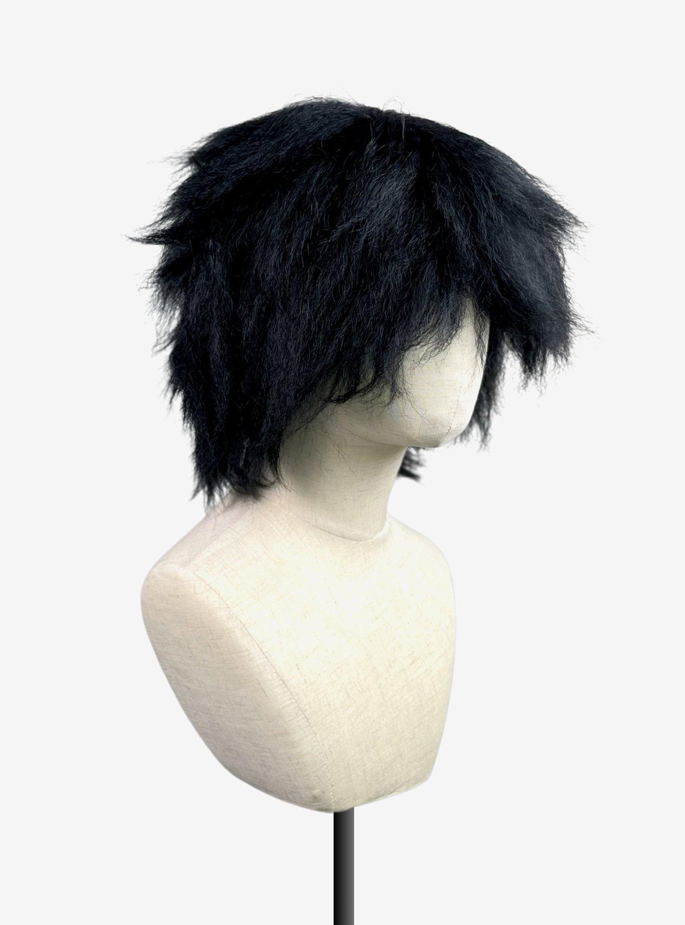 Crimped Apollo Black Wig, , hi-res