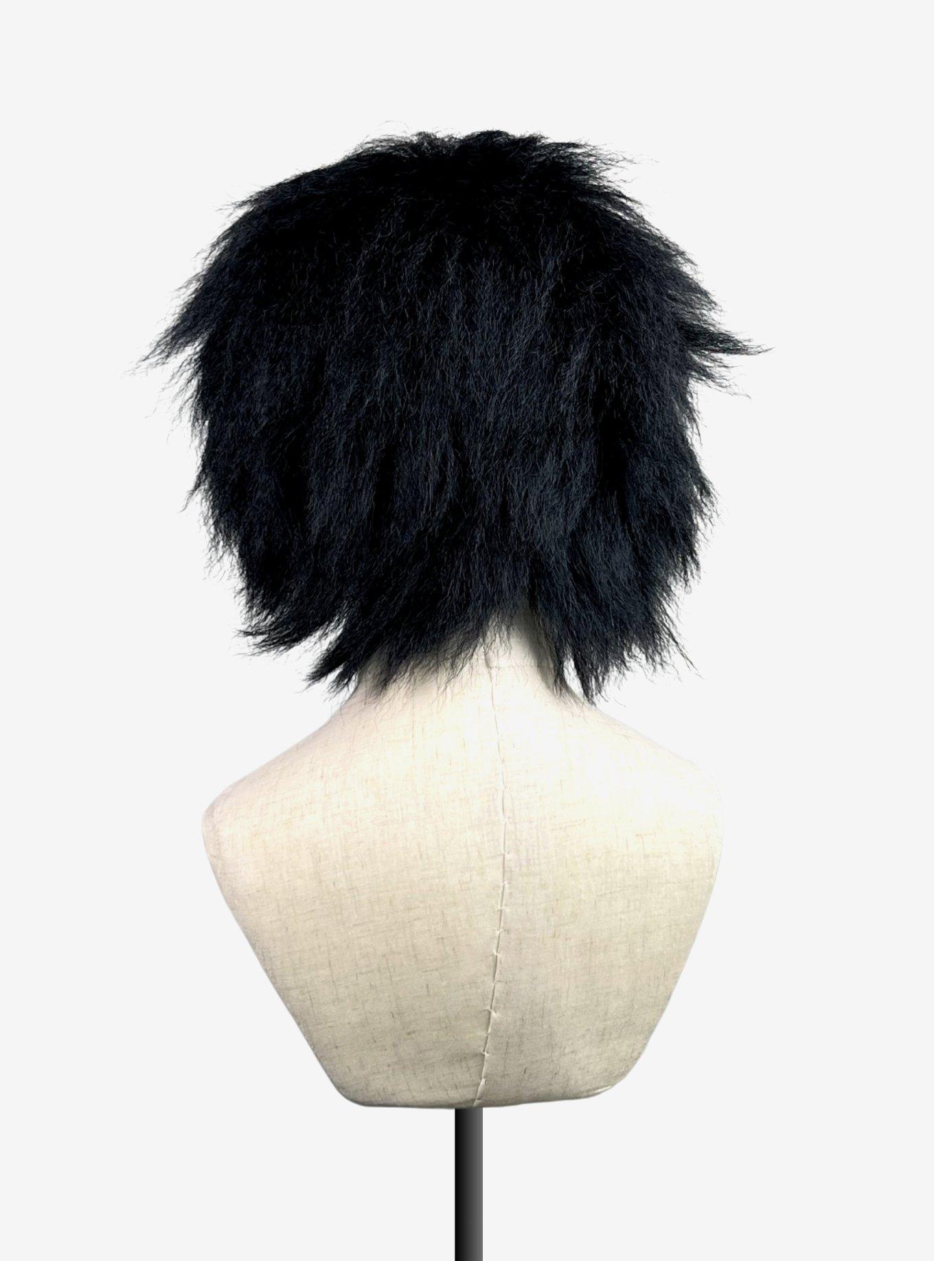 Crimped Apollo Black Wig, , alternate